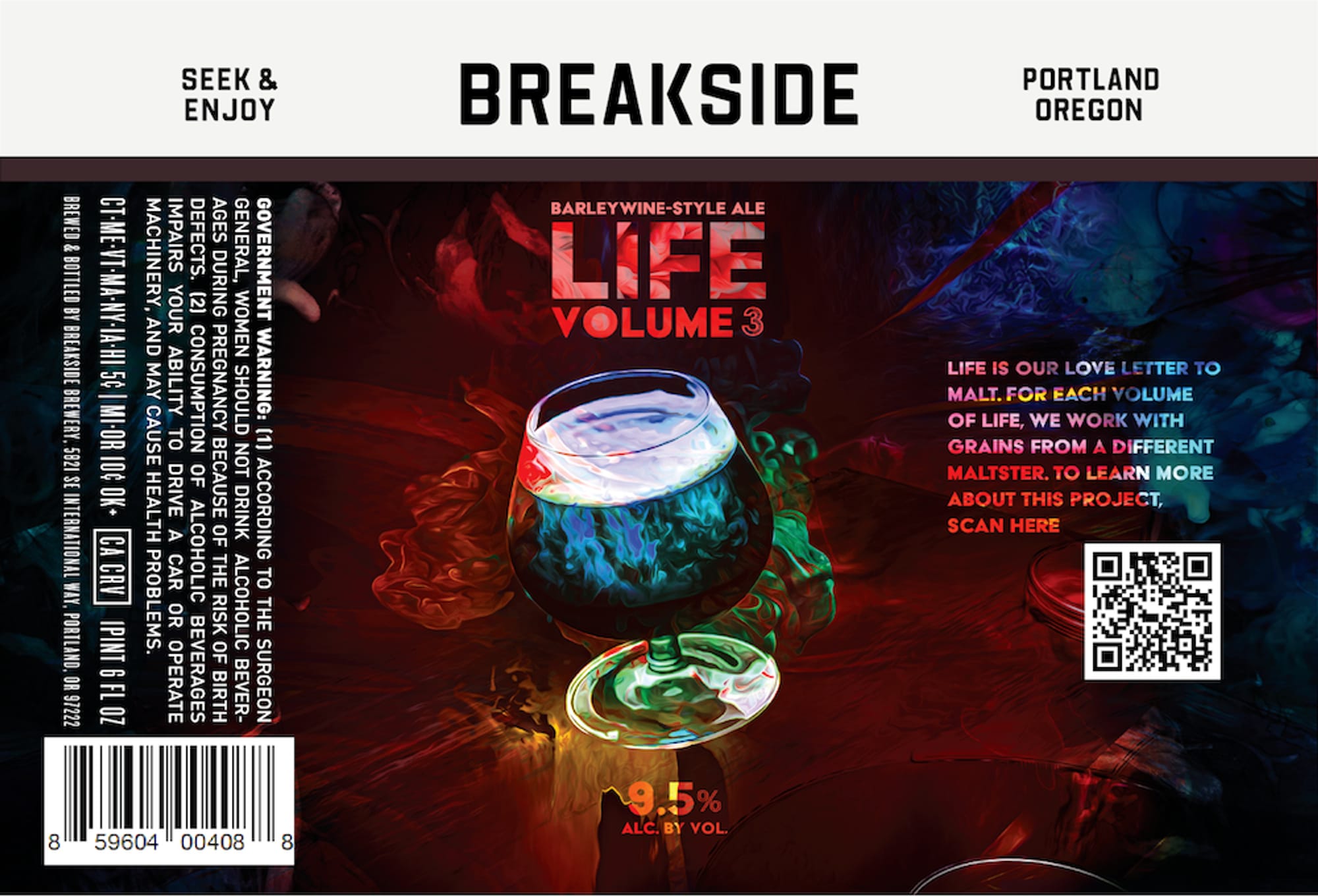 Life Volume 3 by Breaksided Brewery - beer label