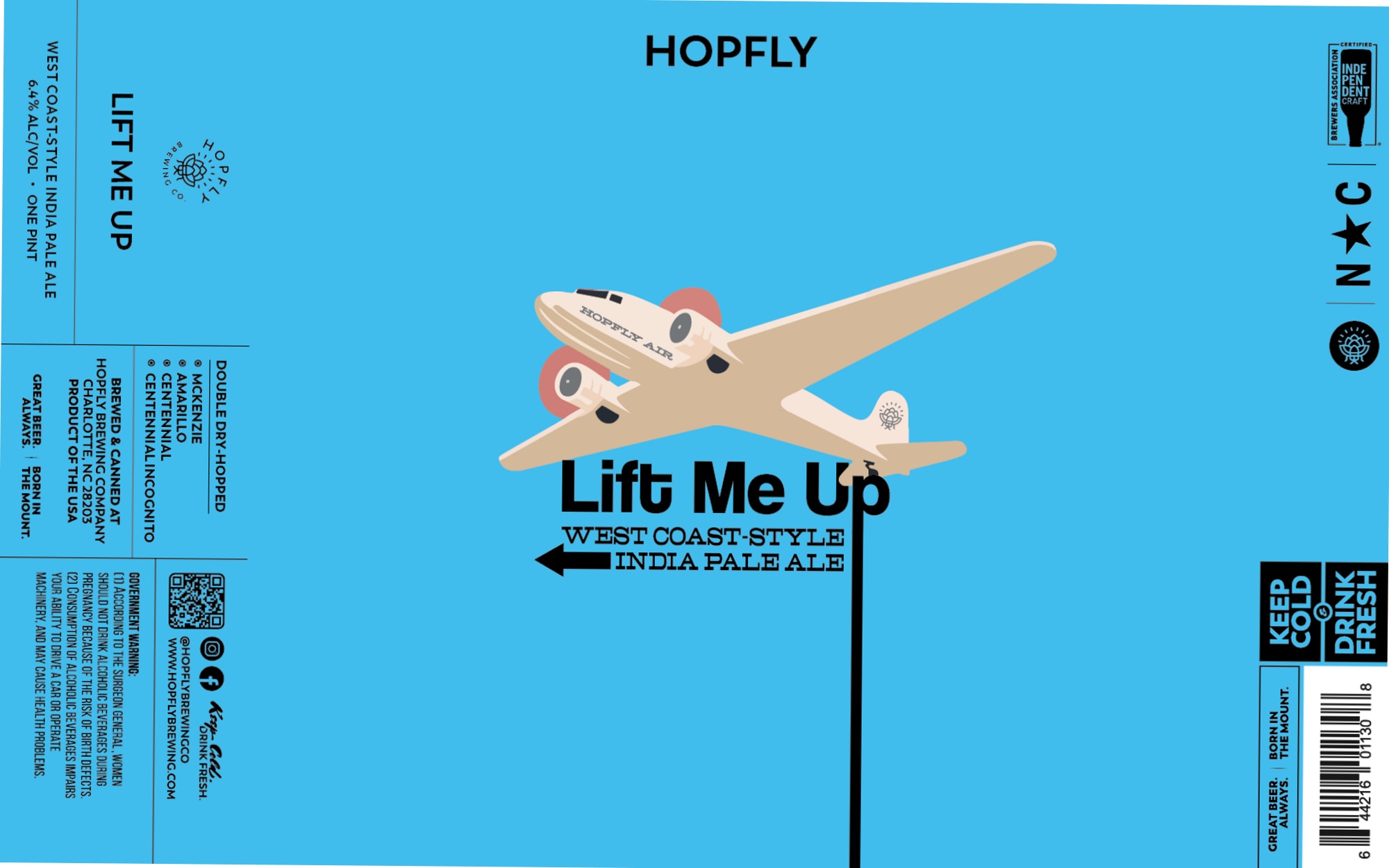 Lift Me Up by Hopfly Brewing Co. - beer label