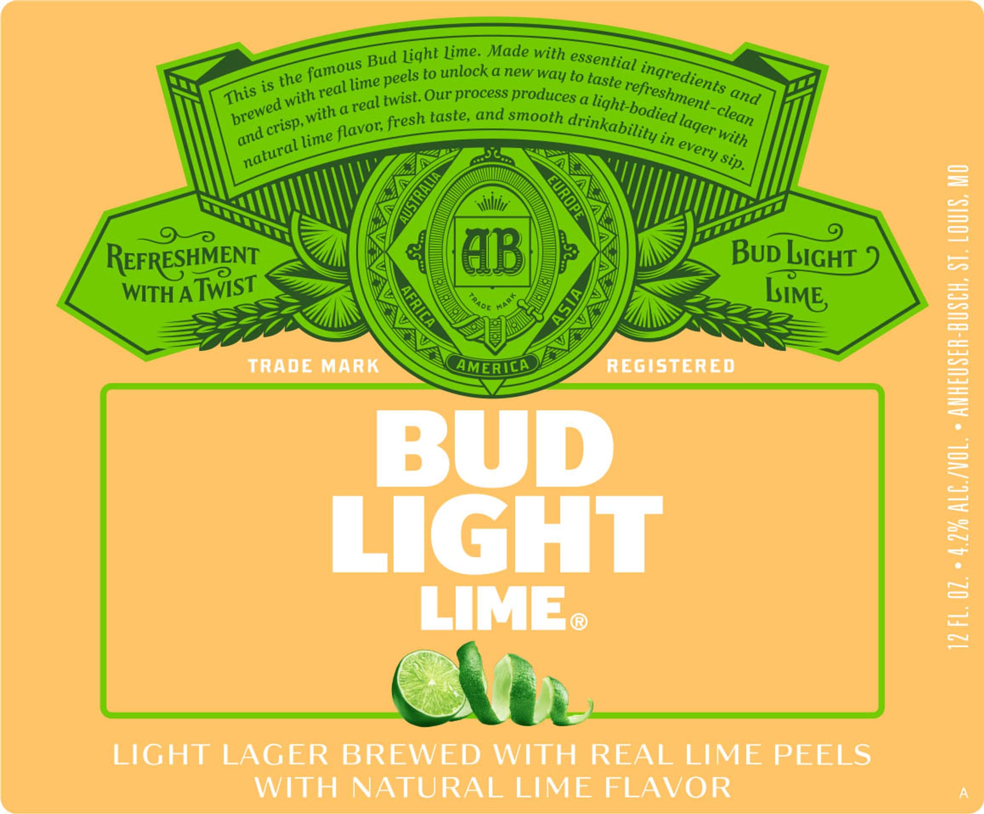 Bud Light Lime by Anheuser-Busch - beer label