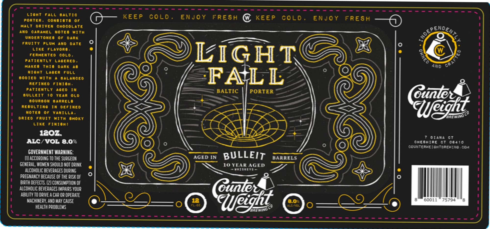 Light Fall by Counter Weight Brewing Co. - beer label