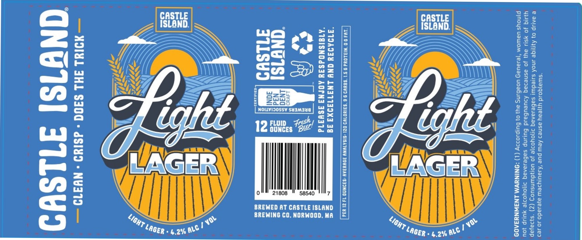 Light Lager by Castle Island Brewing Co. - beer label