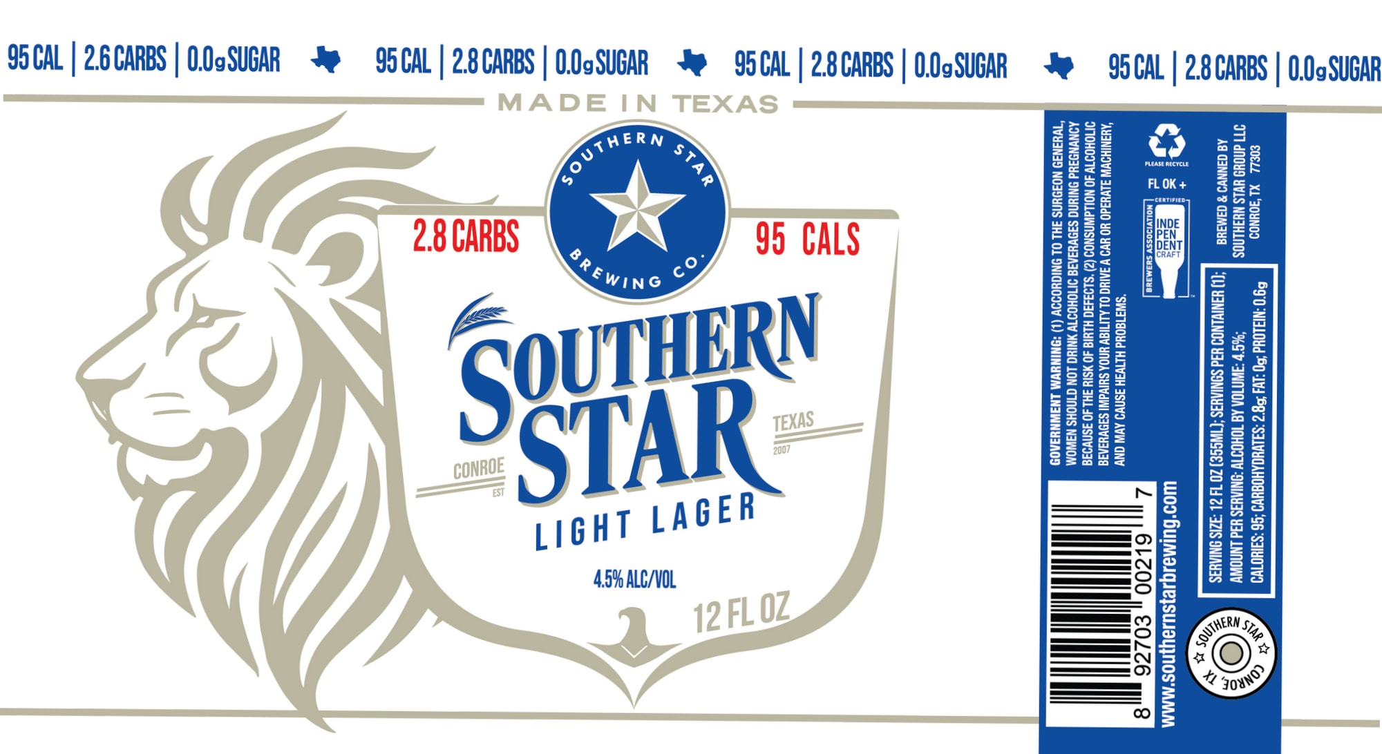 Light Lager by Southern Star Brewing Co. - beer label