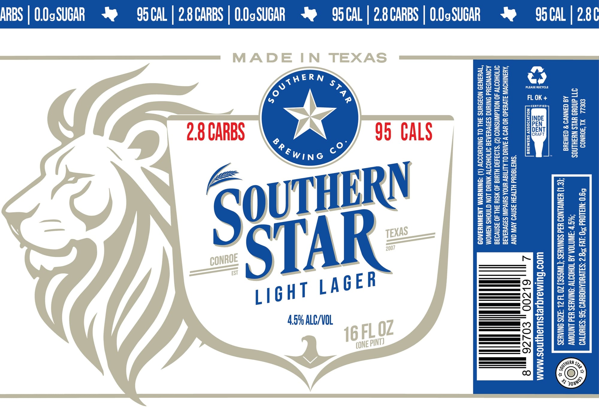 Light Lager by Southern Star Brewing Co. - beer label