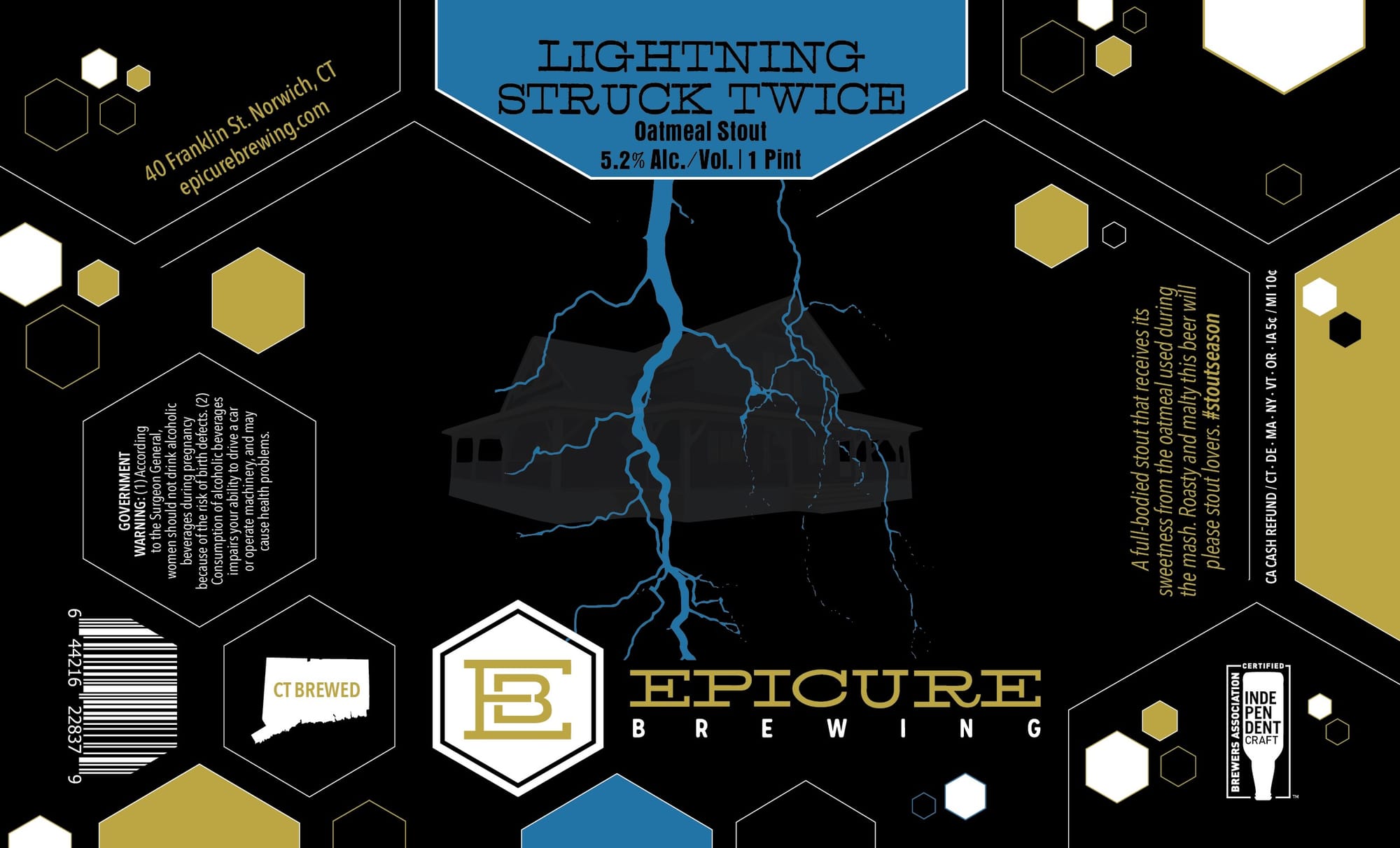 Lightning Struck Twice by Epicure Brewing - beer label
