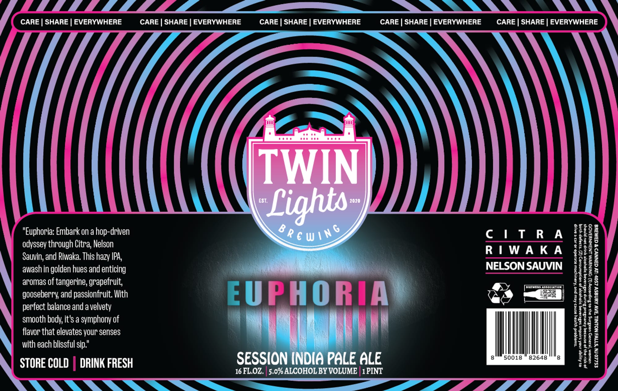 Euphoria by Twin Lights Brewing - beer label