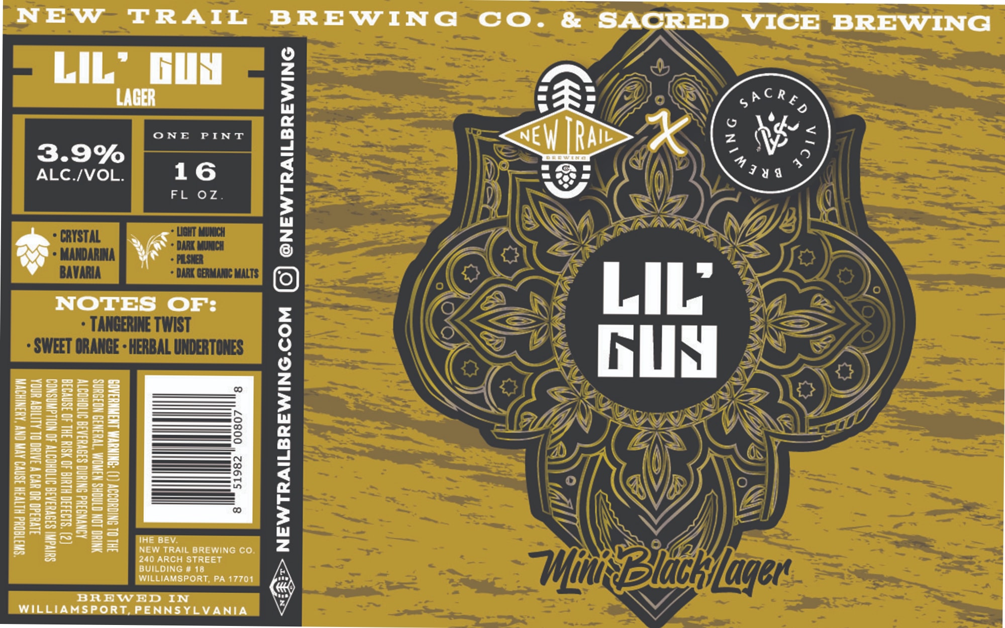 Lil’ Guy by New Trail Brewing & Sacred Vice Brewing - beer label