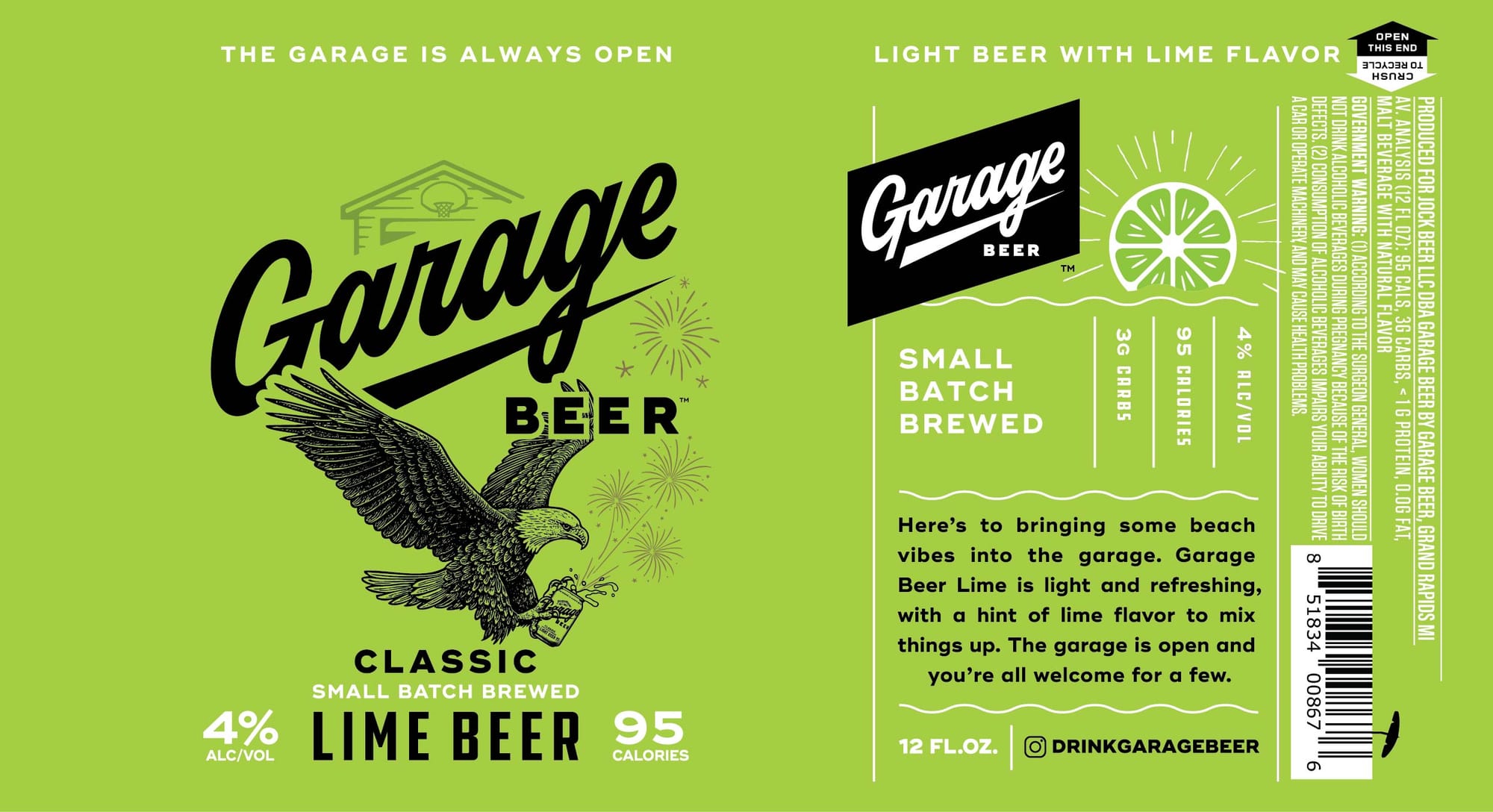 Lime Beer by Garage Beer - beer label