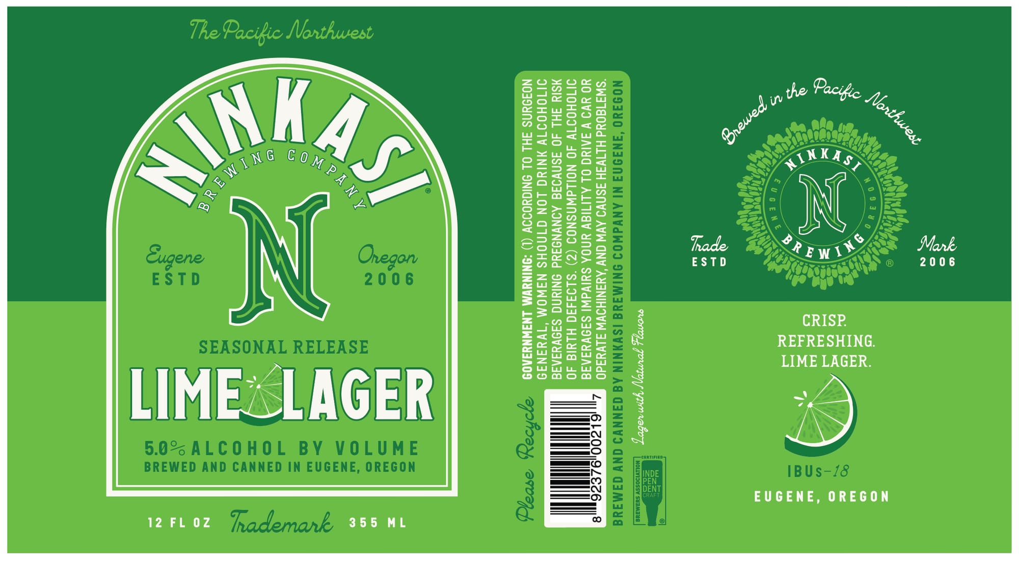 Lime Lager by Ninkasi Brewing Company - beer label