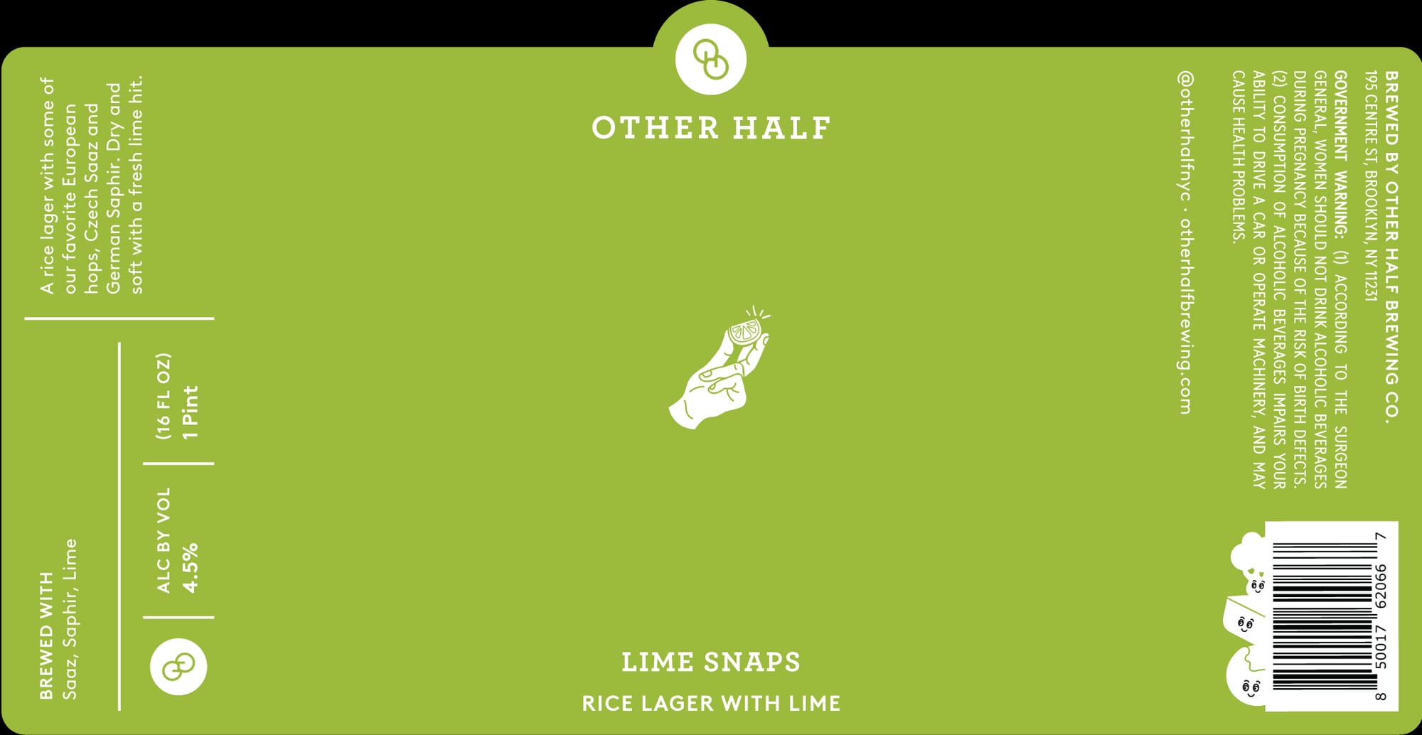 Lime Snaps by Other Half Brewing - beer label