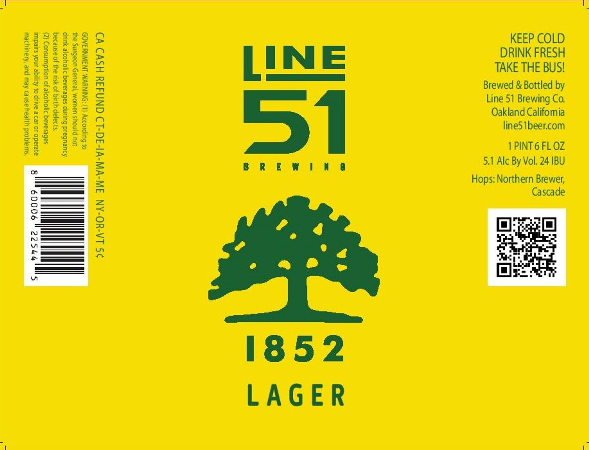 1852 Lager by Line 51 Brewing Co. - beer label