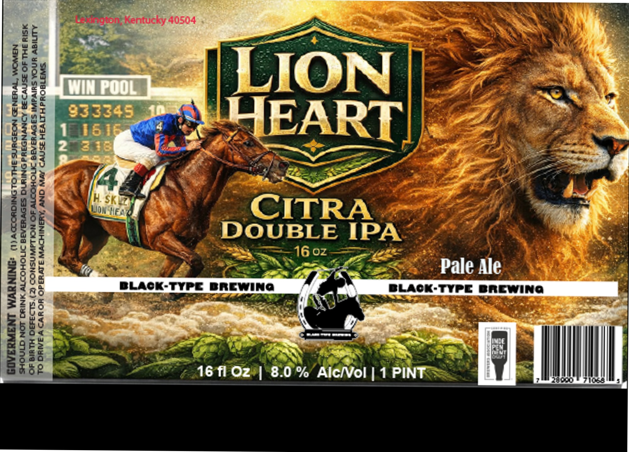 Lion Heart by Black-Type Brewing - beer label