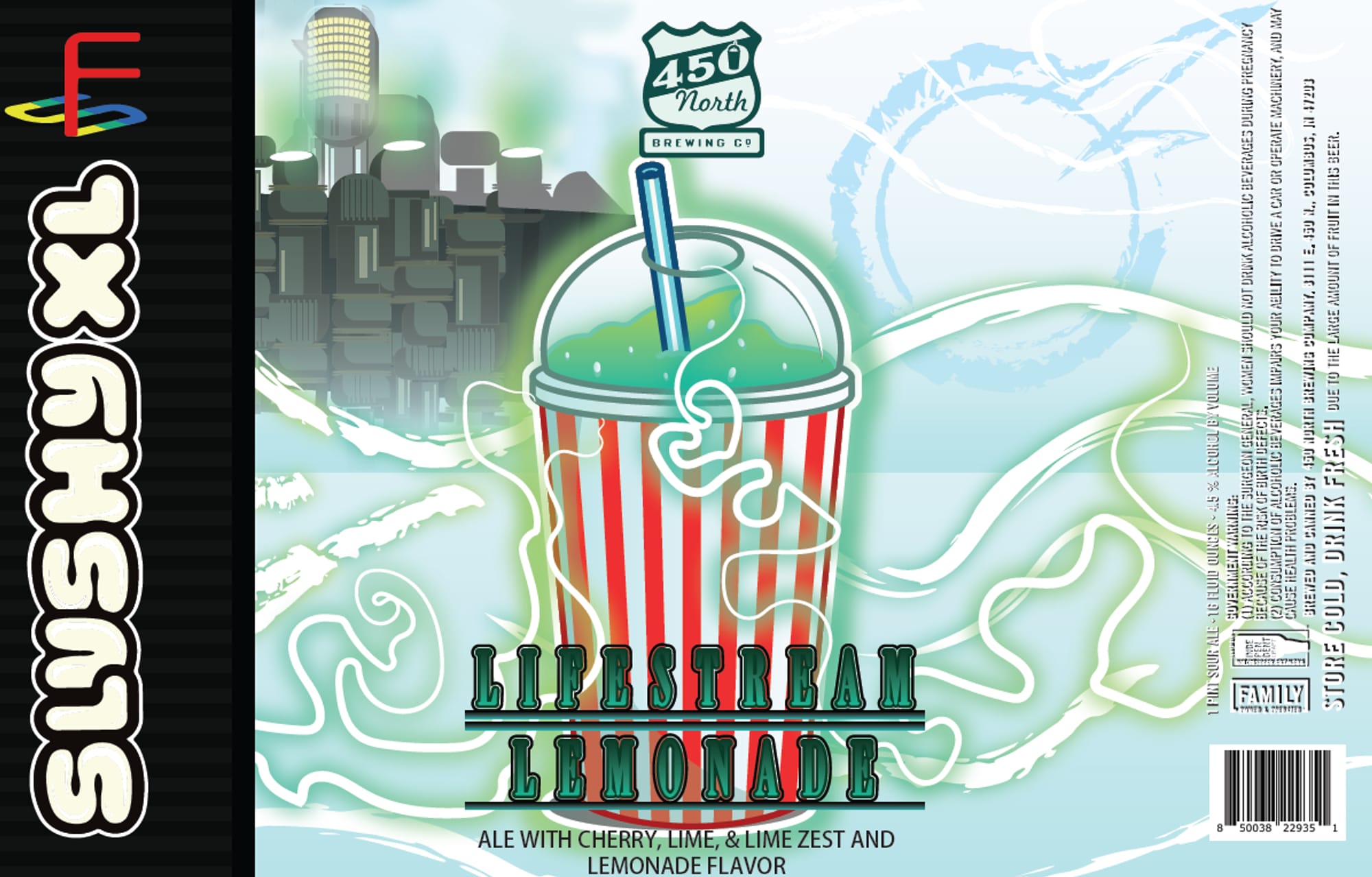 Lipscream Lemonade by 450 North Brewing Co. - beer label