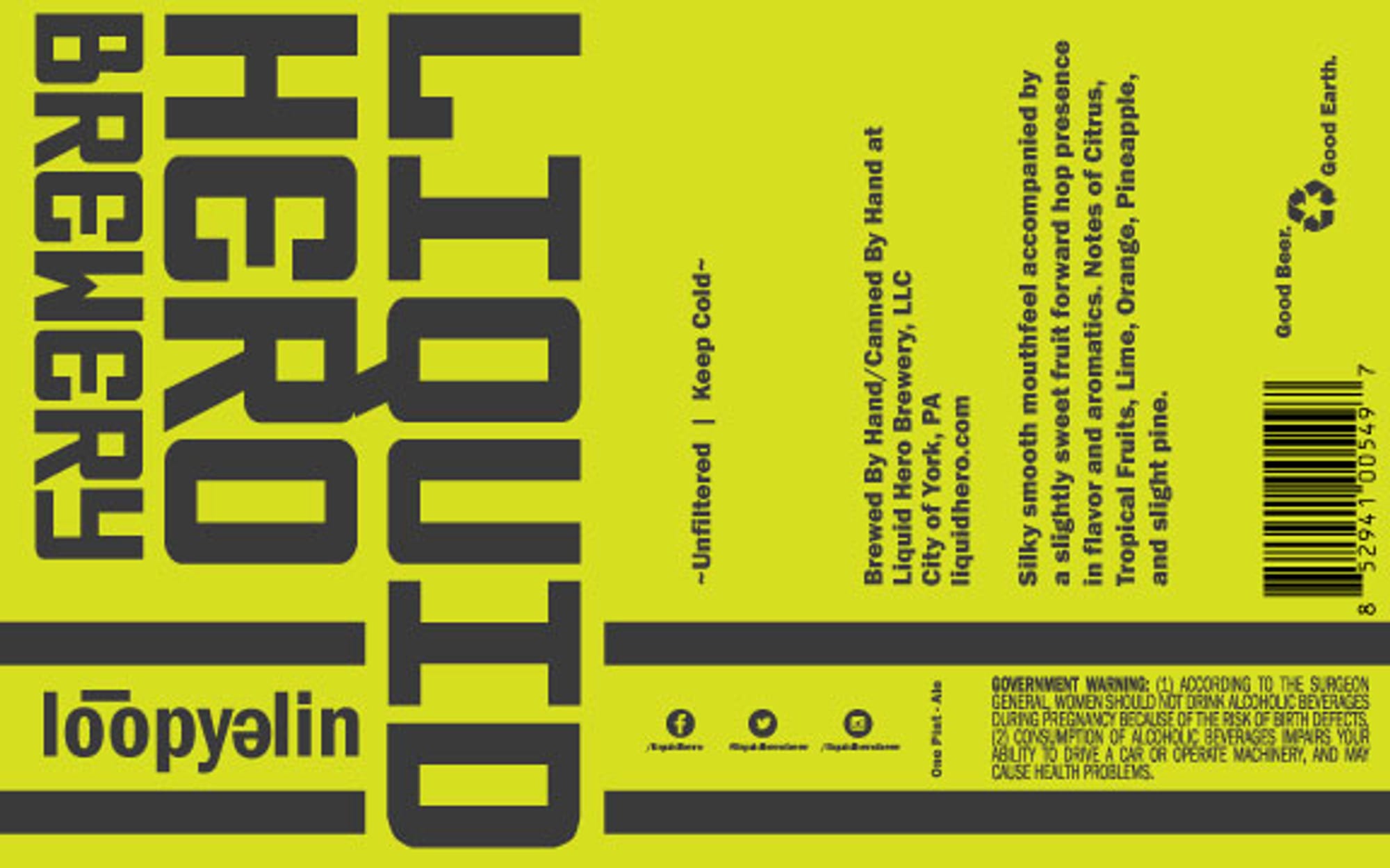 Loopyalin by Liquid Hero Brewery - beer label