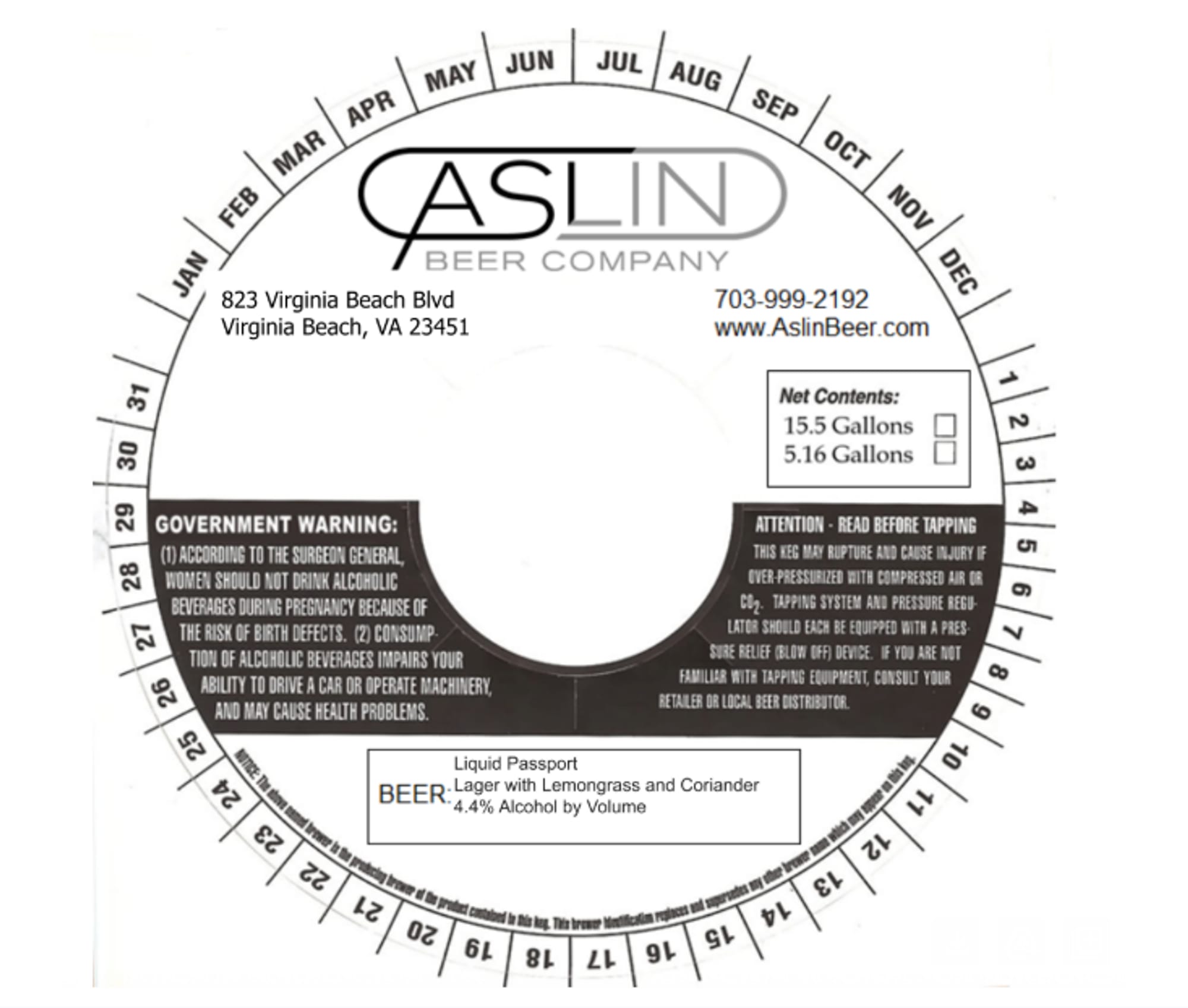 Liquid Passport by Aslin Beer Company - beer label