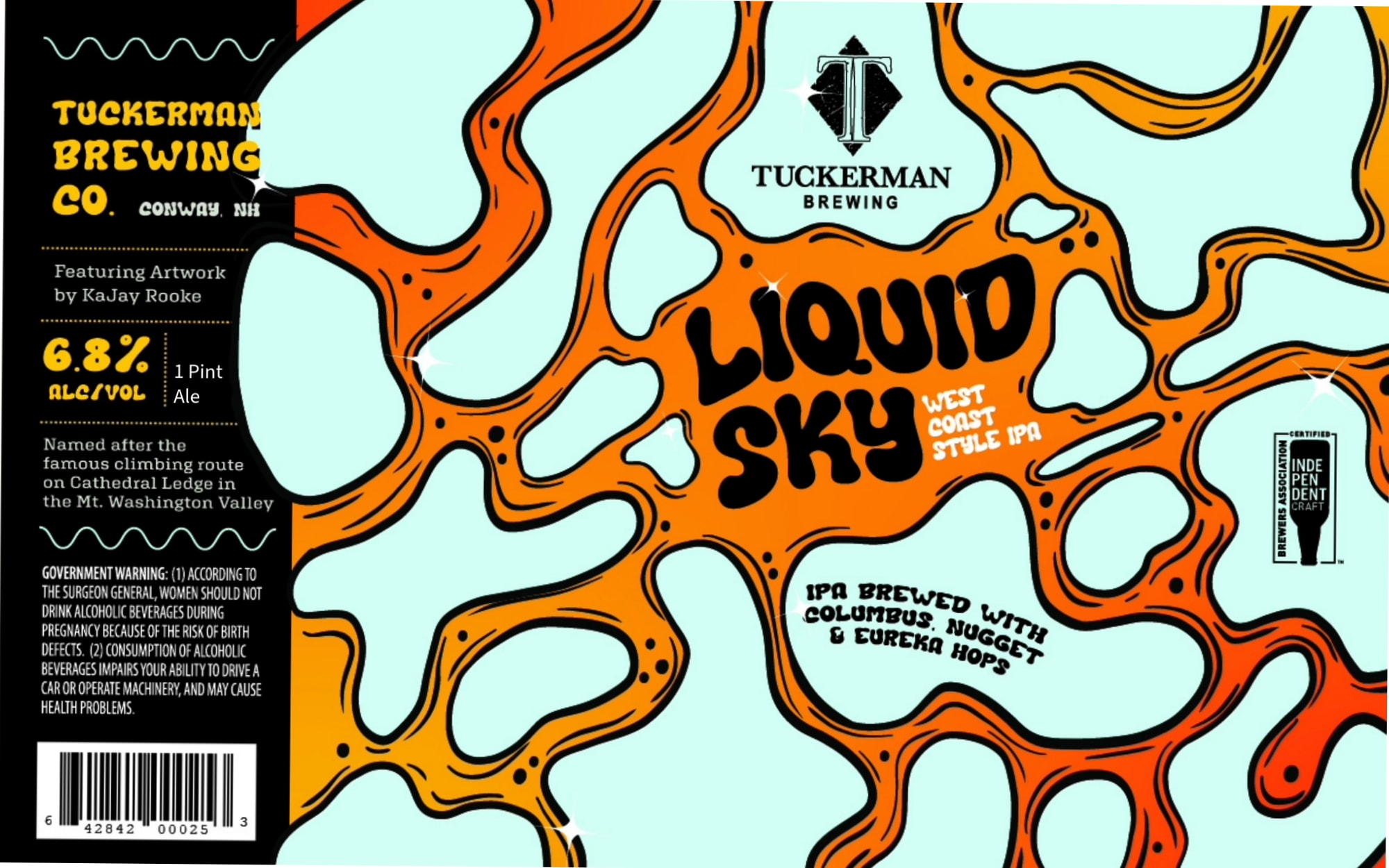 Liquid Sky by Tuckerman Brewing Co. - beer label