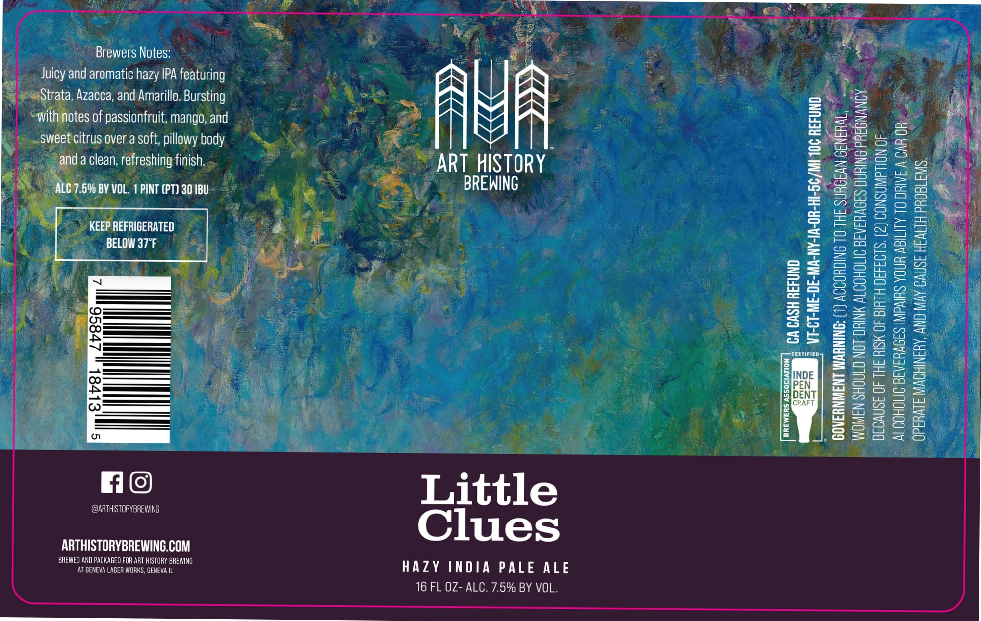 Little Clues by Art History Brewing - beer label
