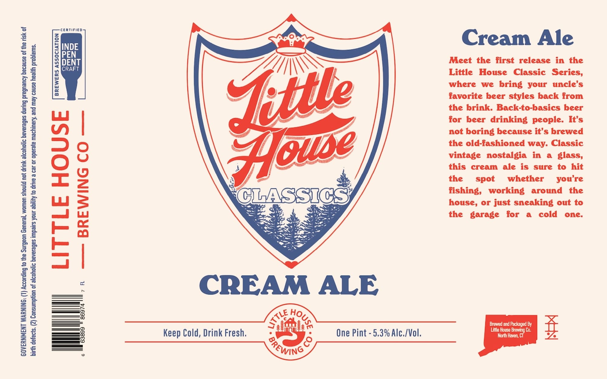 Little House Cream Ale by Little House Brewing Co. - beer label