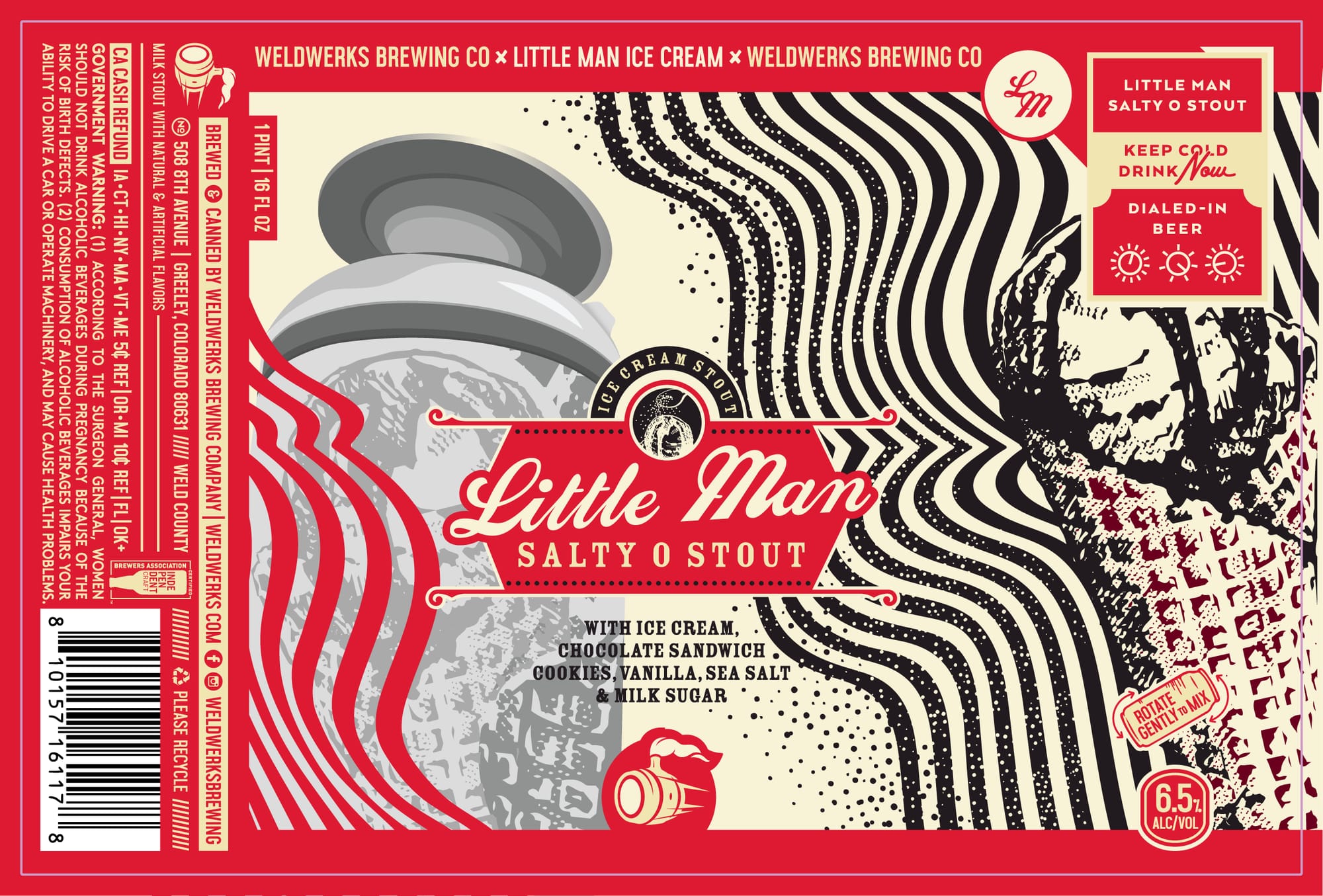 Little Man Salty O Stout by WeldWerks Brewing Co. - beer label