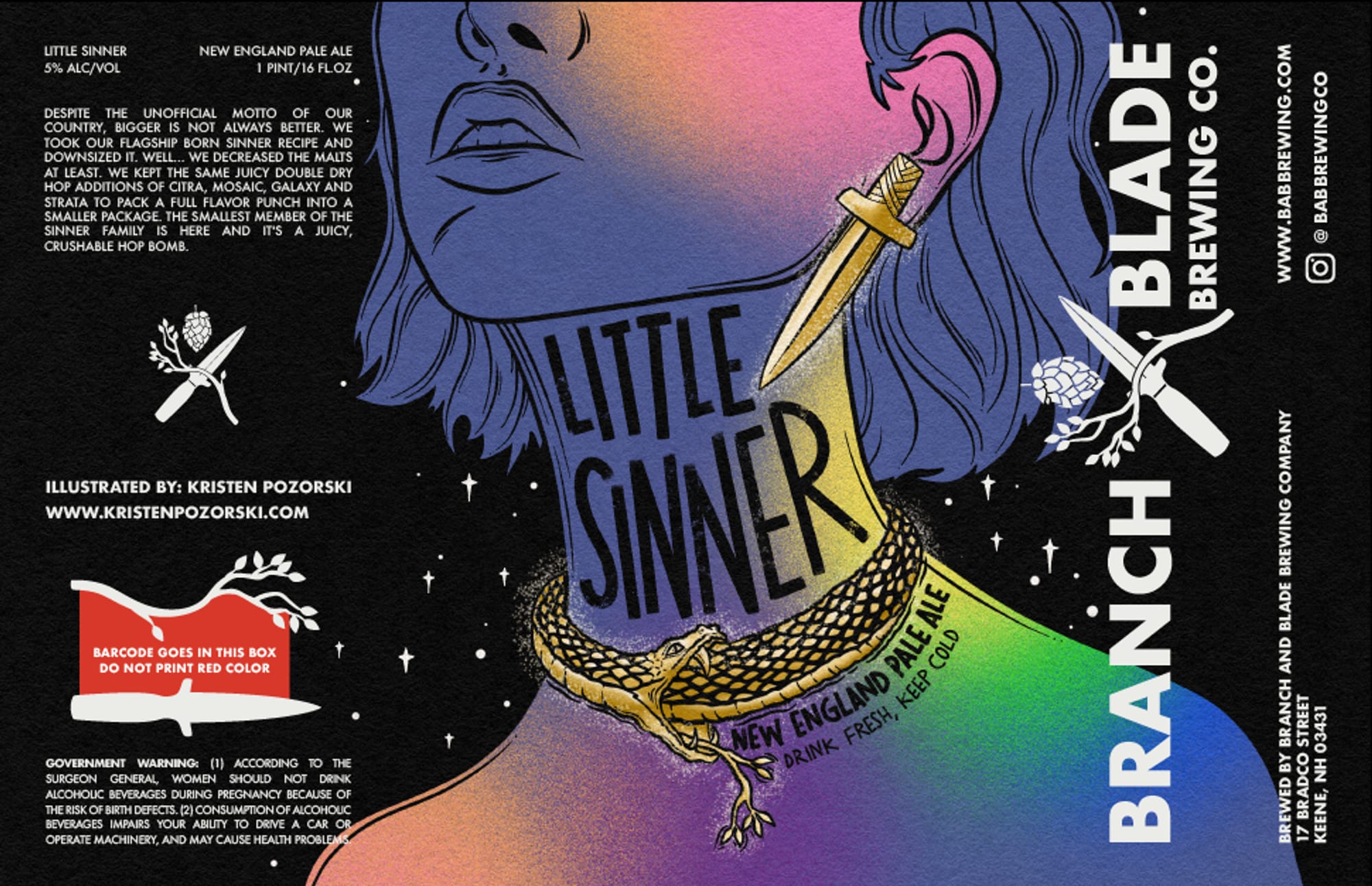 Little Sinner by Branch and Blade Brewing Co. - beer label