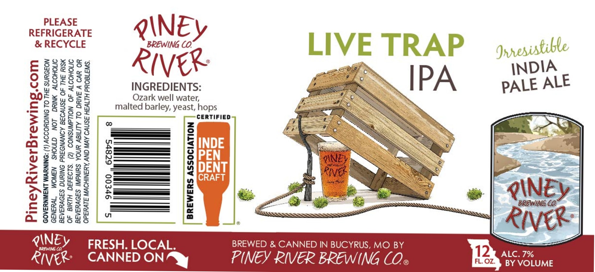 Live Trap by Piney River Brewing Co. - beer label