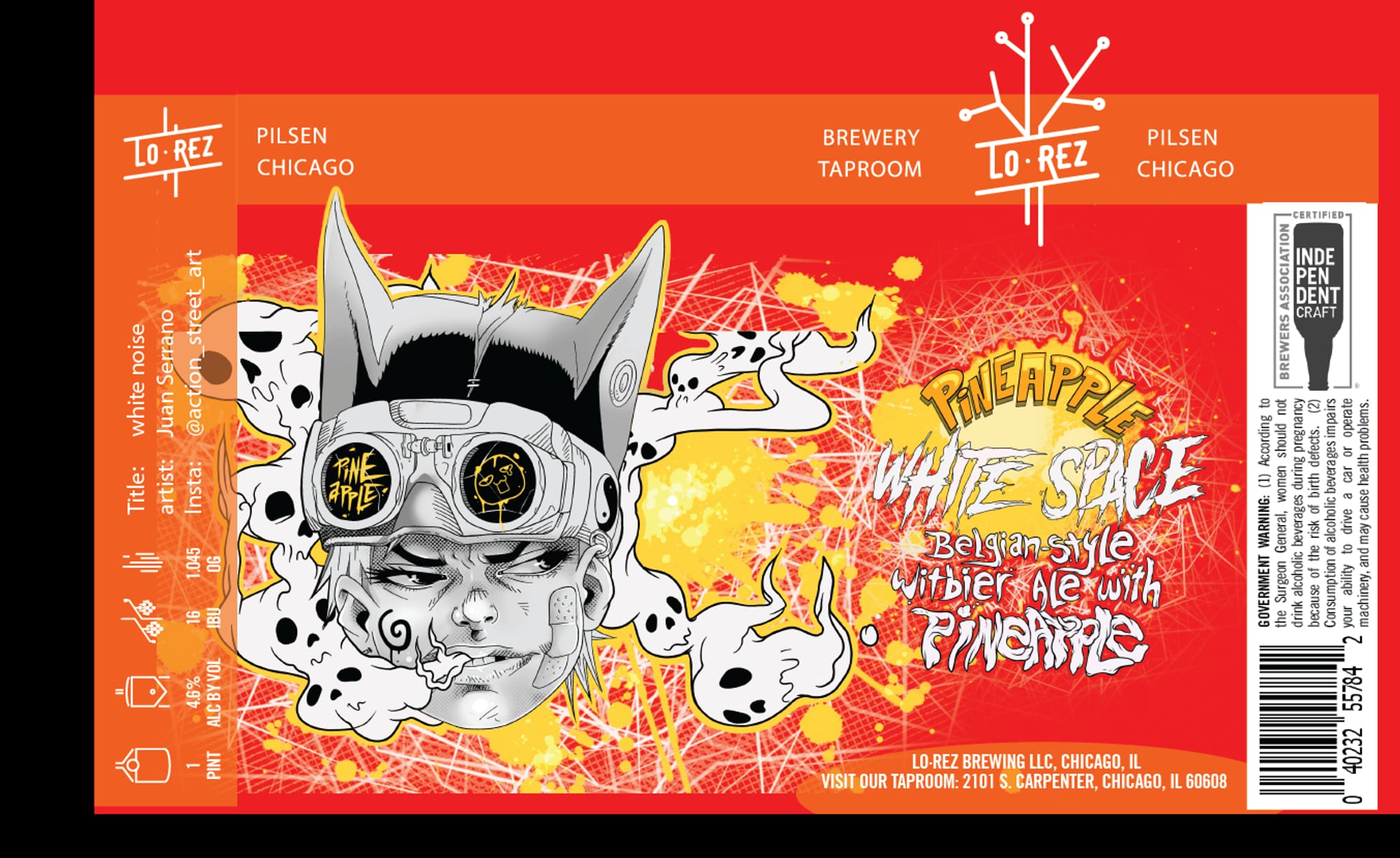 Pineapple Witbier by Lo-Rez Brewing - beer label