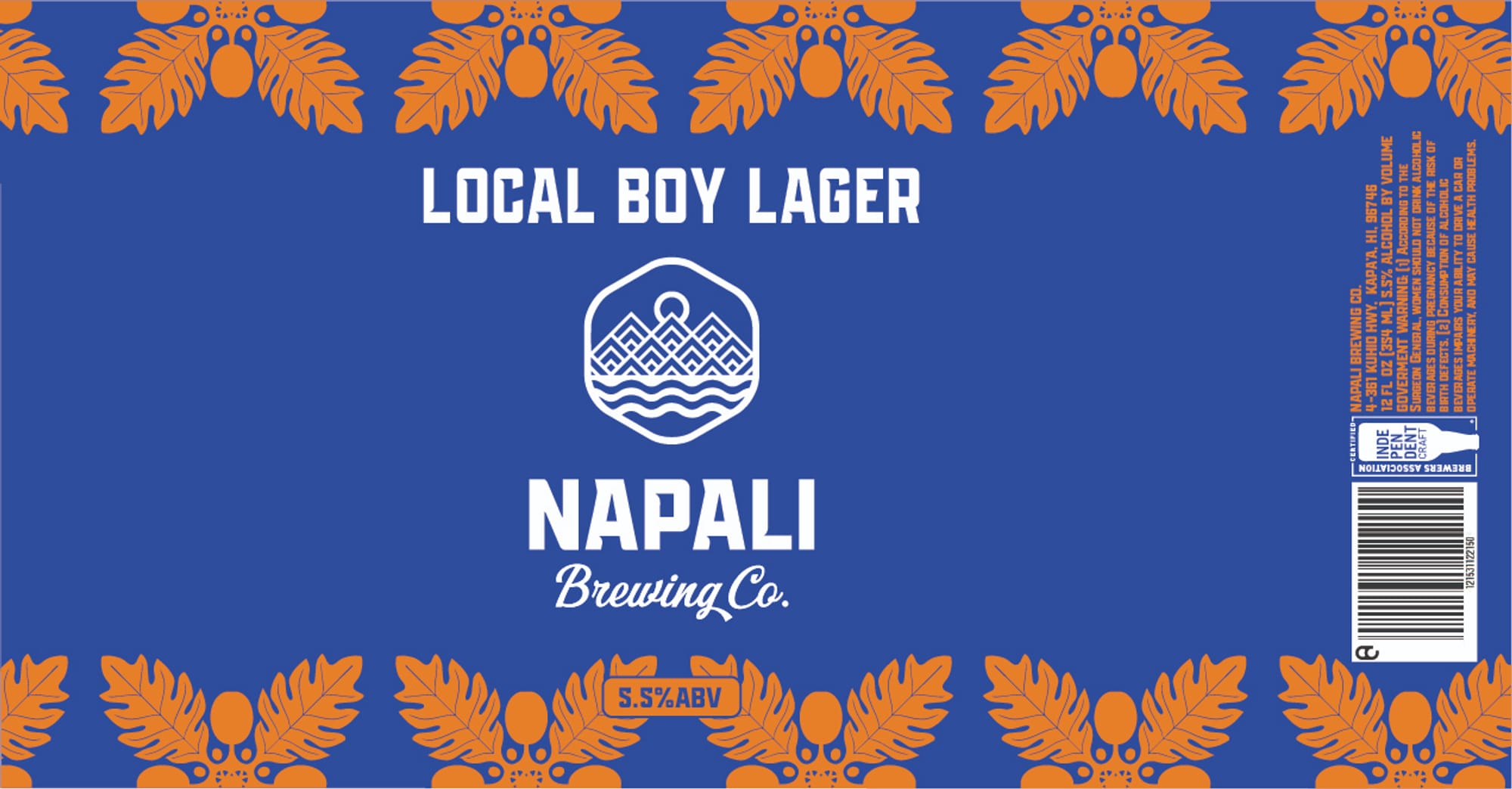 Local Boy Lager by Napali Brewing Co. - beer label