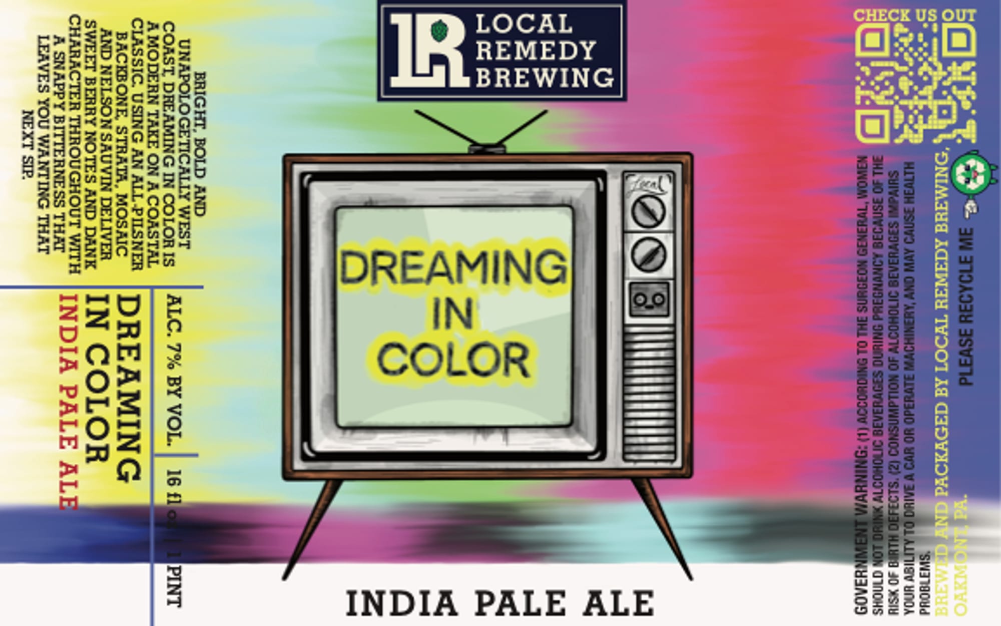 Dreaming in Color by Local Remedy Brewing - beer label