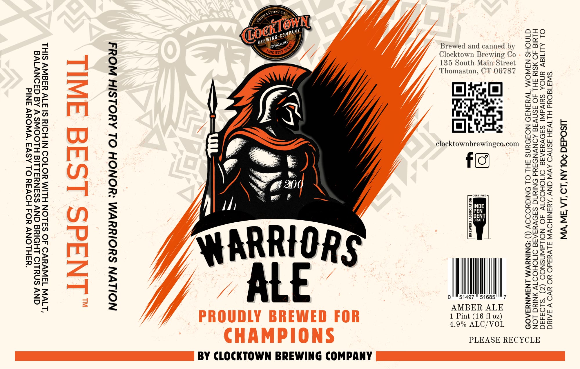 Warriors Ale by Lockdown Brewing Co. - beer label