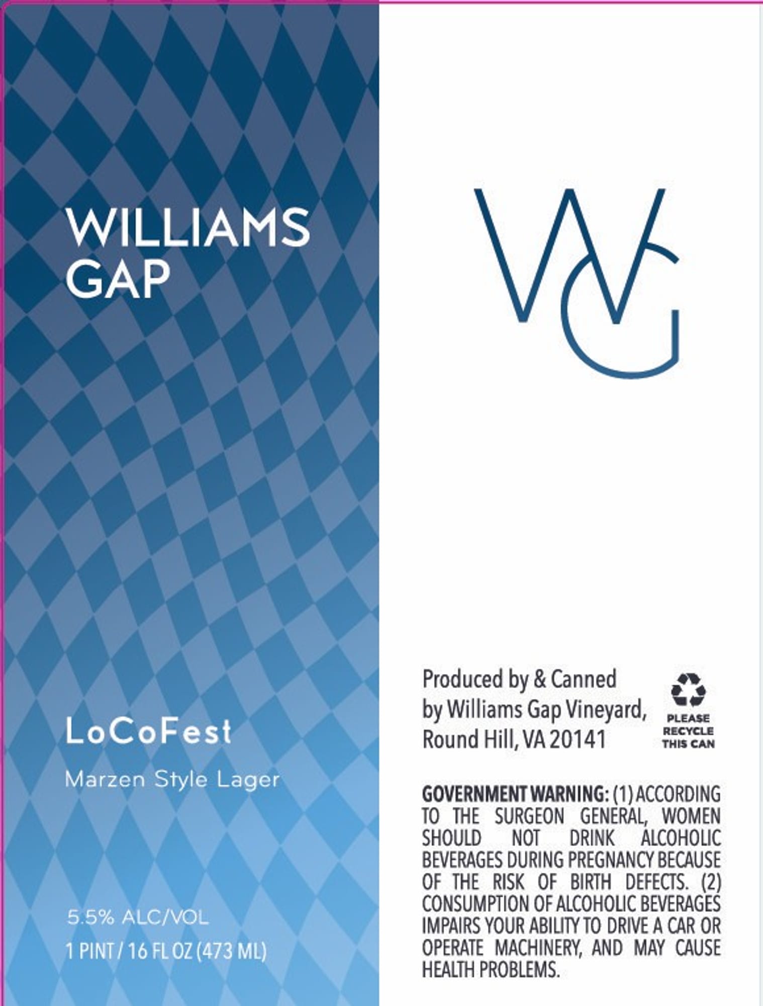 LoCoFest by Williams Gap - beer label