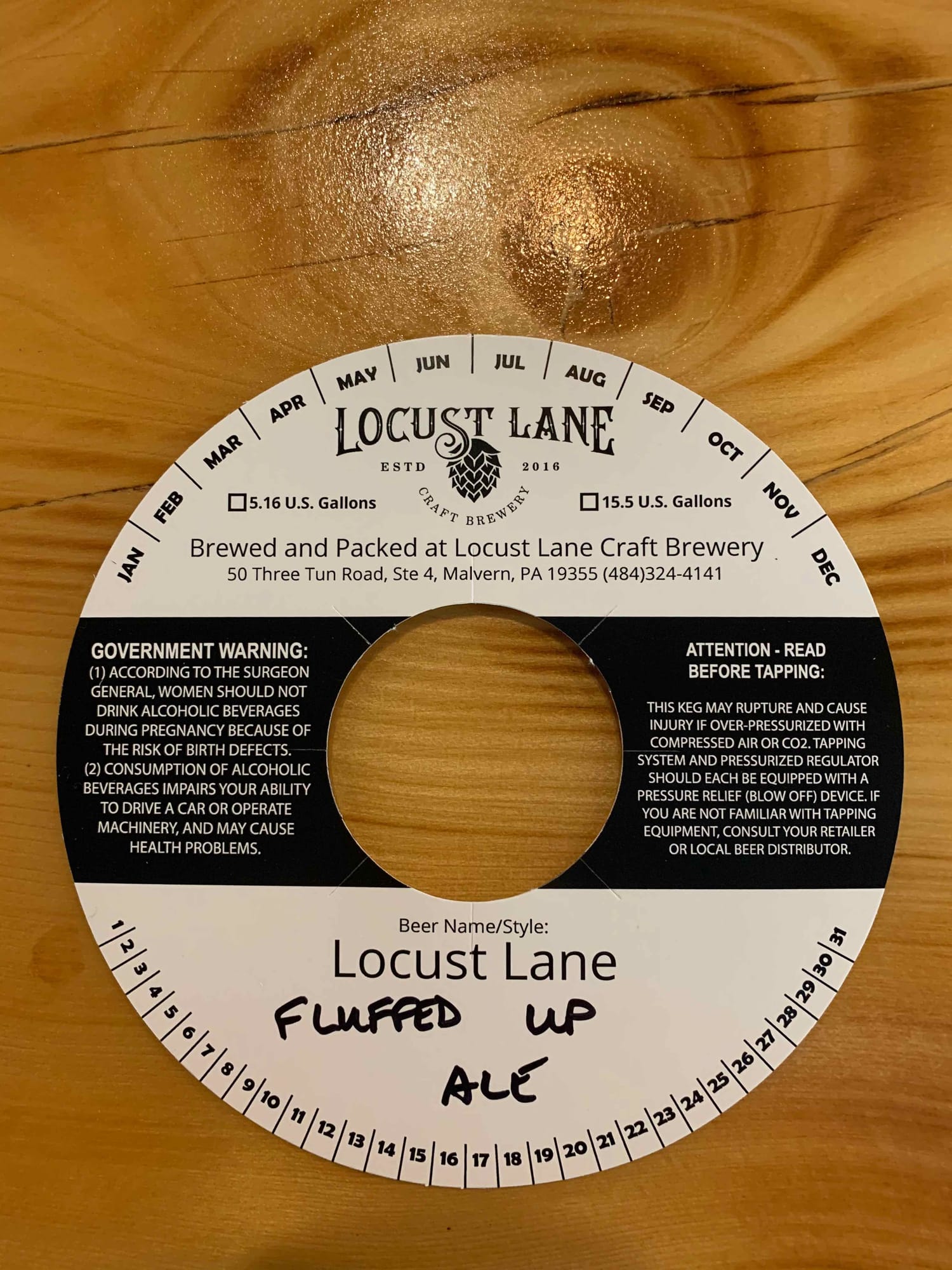 Fluffed Up by Locust Lane Craft Brewery - beer label