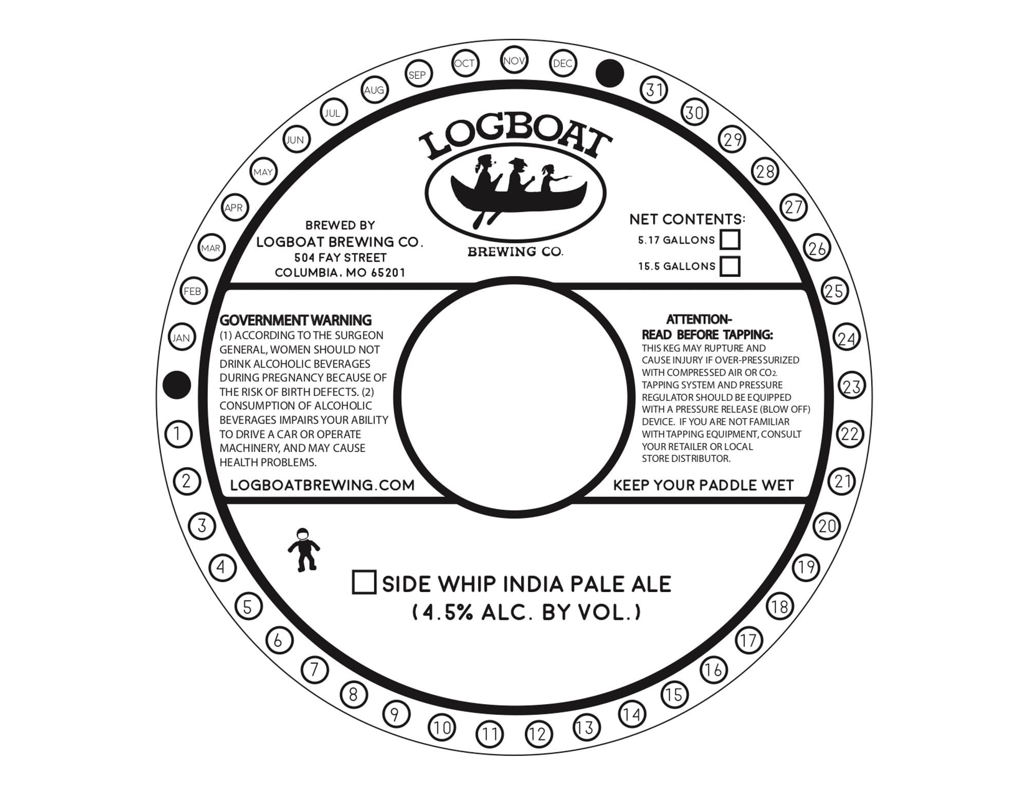 Side Whip India Pale Ale by Logboat Brewing Co. - beer label