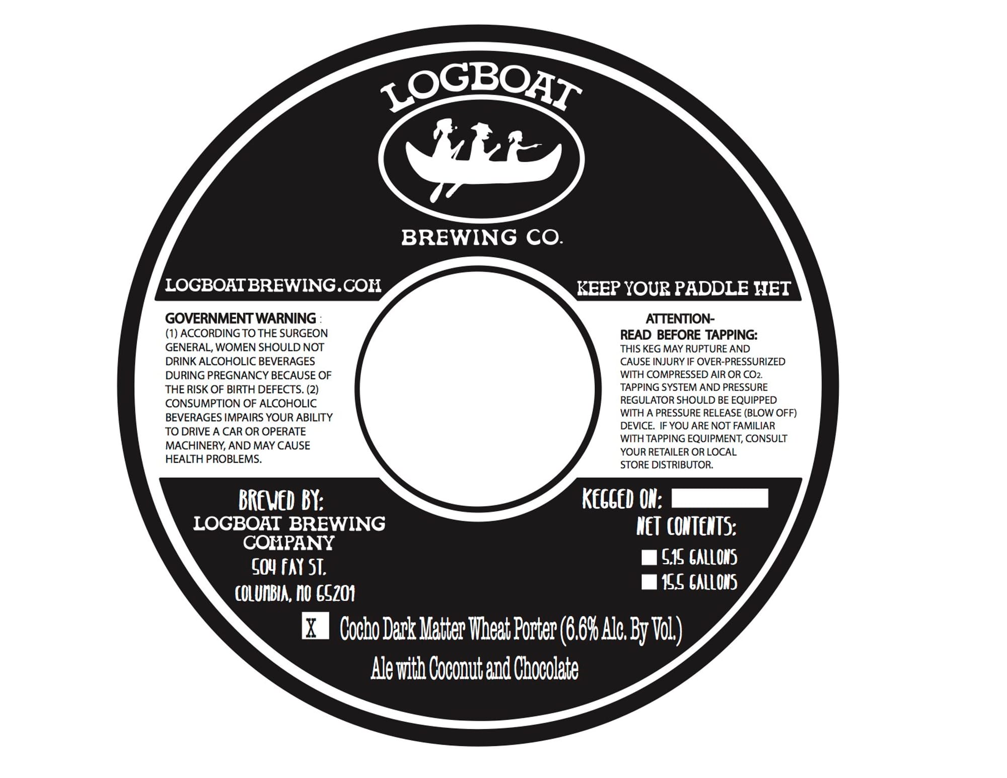 Cocho Dark Wheat Porter by Logboat Brewing Co. - beer label