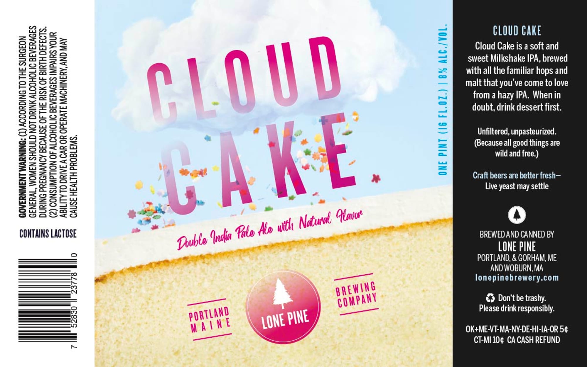 Cloud Cake by Lone Pine Brewing Company - beer label