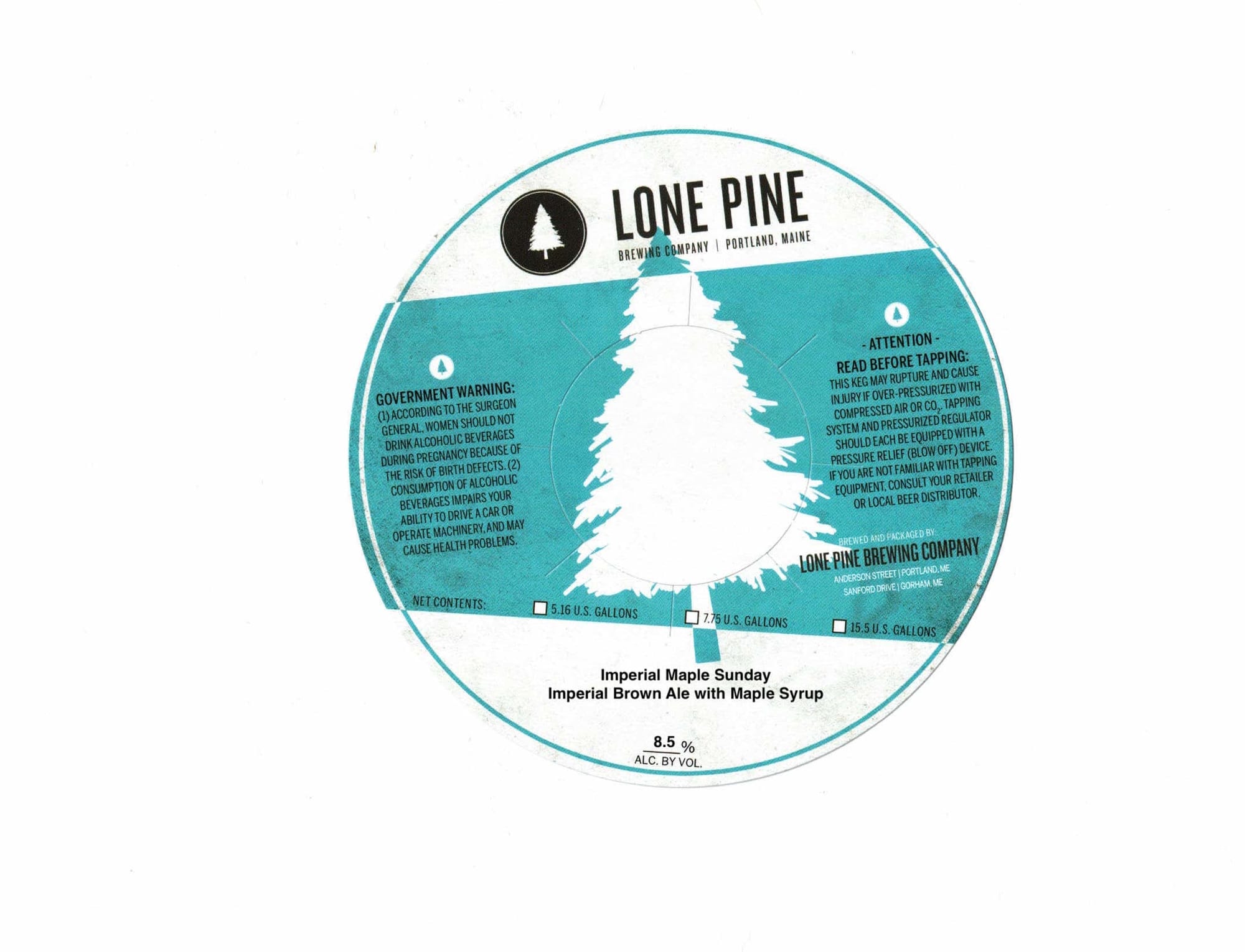 Imperial Maple Sunday by Lone Pine Brewing Company - beer label