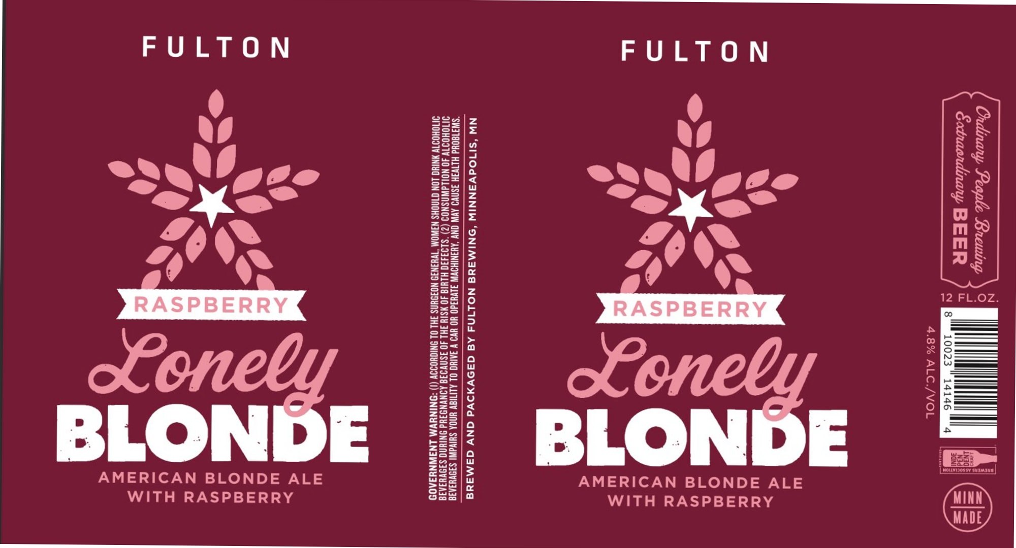 Lonely Blonde by Fulton Brewing - beer label