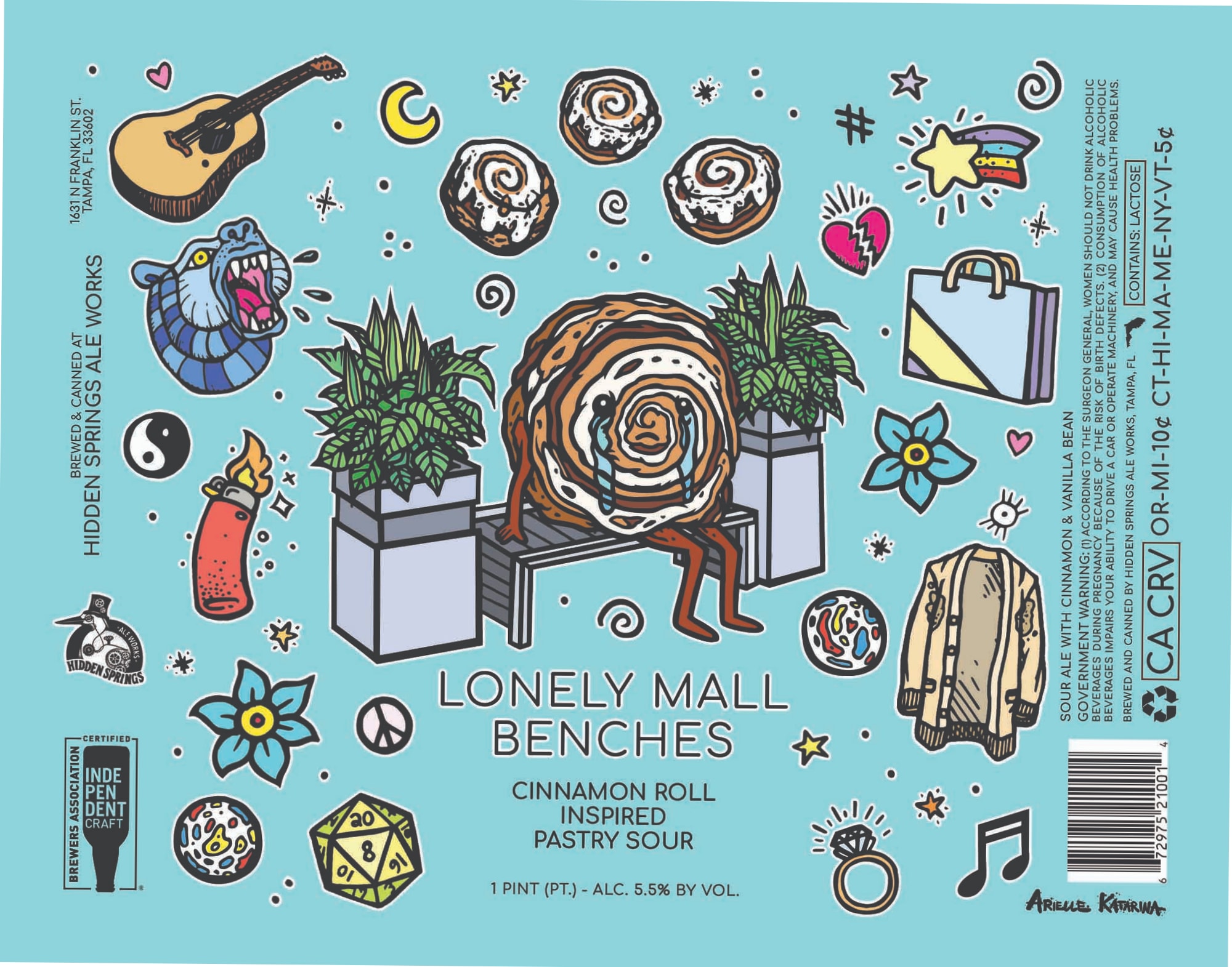 Lonely Mall Benches by Hidden Springs Ale Works - beer label