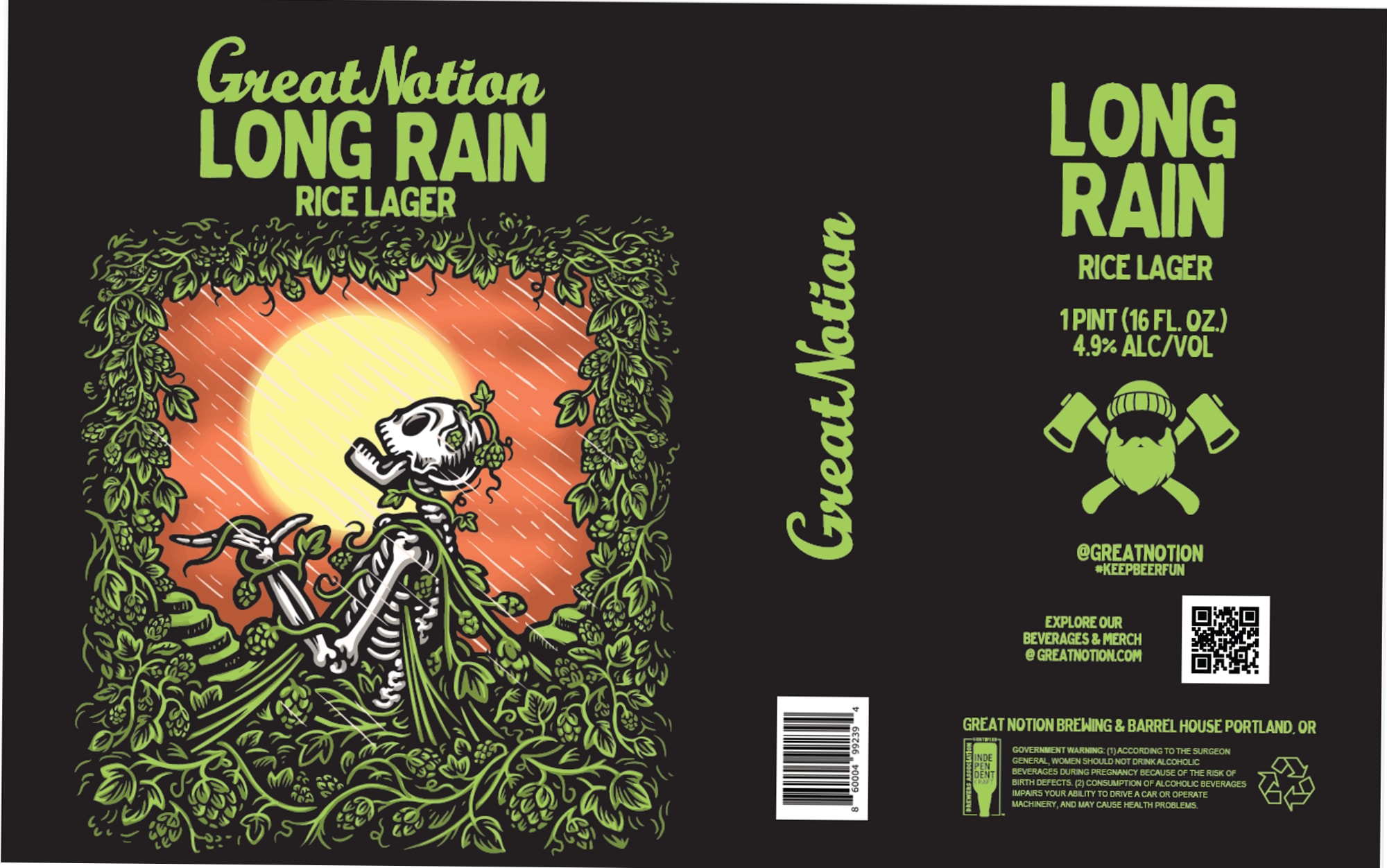 Long Rain by Great Notion Brewing - beer label