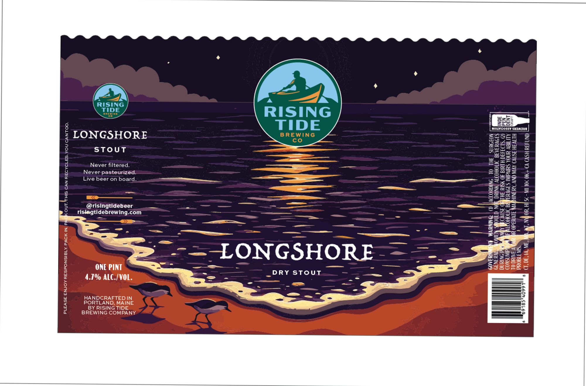 Longshore by Rising Tide Brewing Co. - beer label