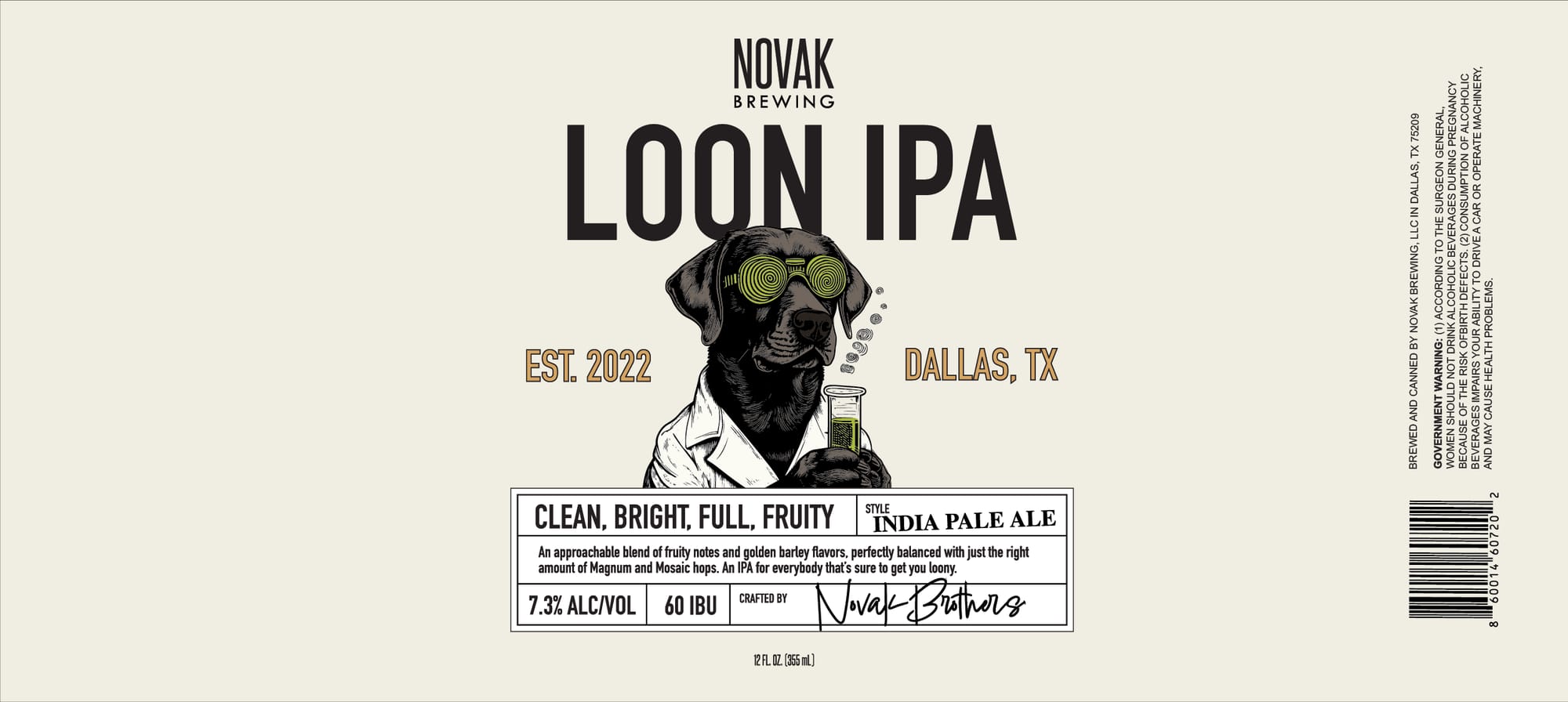 Loon IPA by Novak Brewing - beer label
