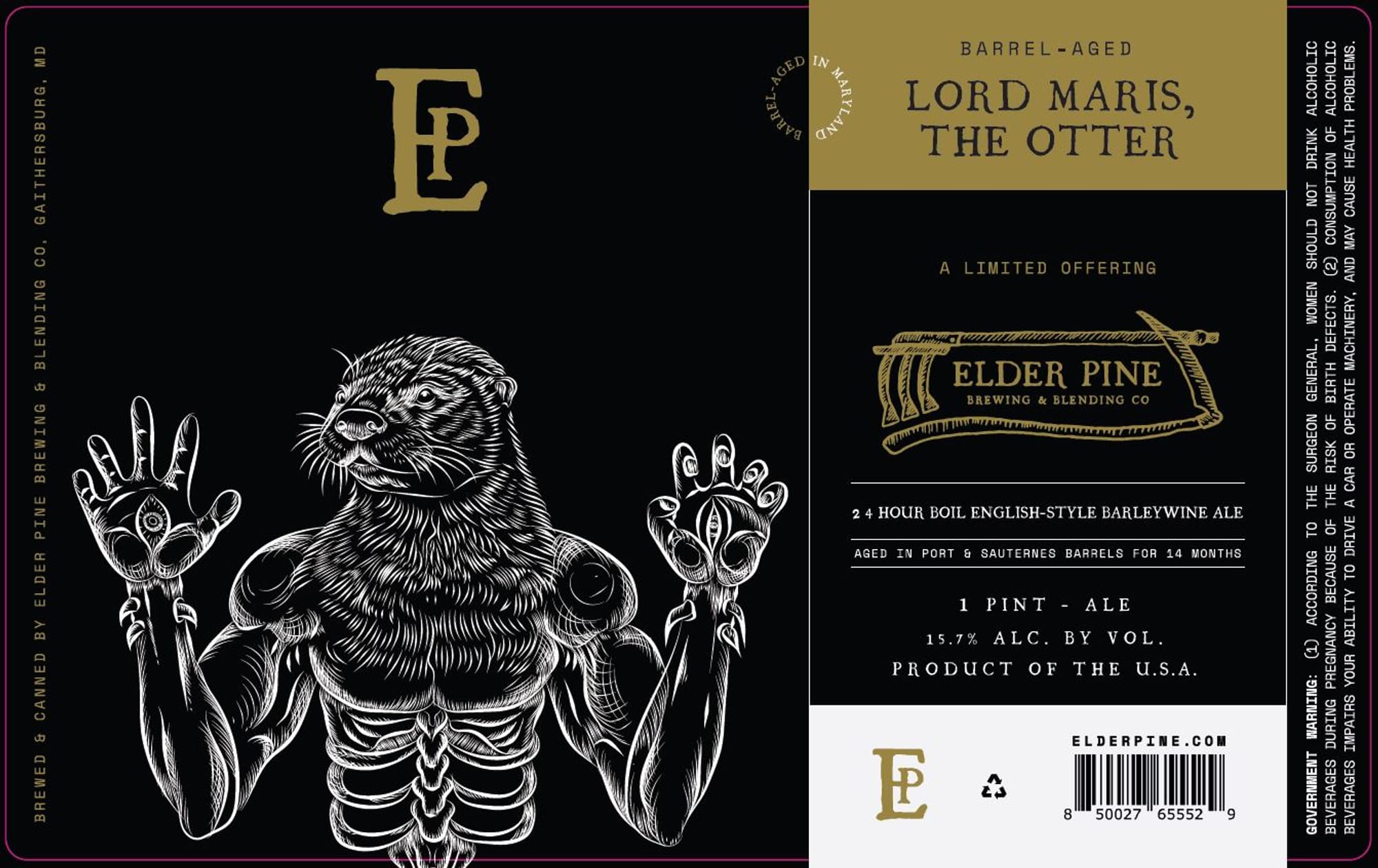 Lord Maris, The Otter by Elder Pine Brewing & Blending Co. - beer label
