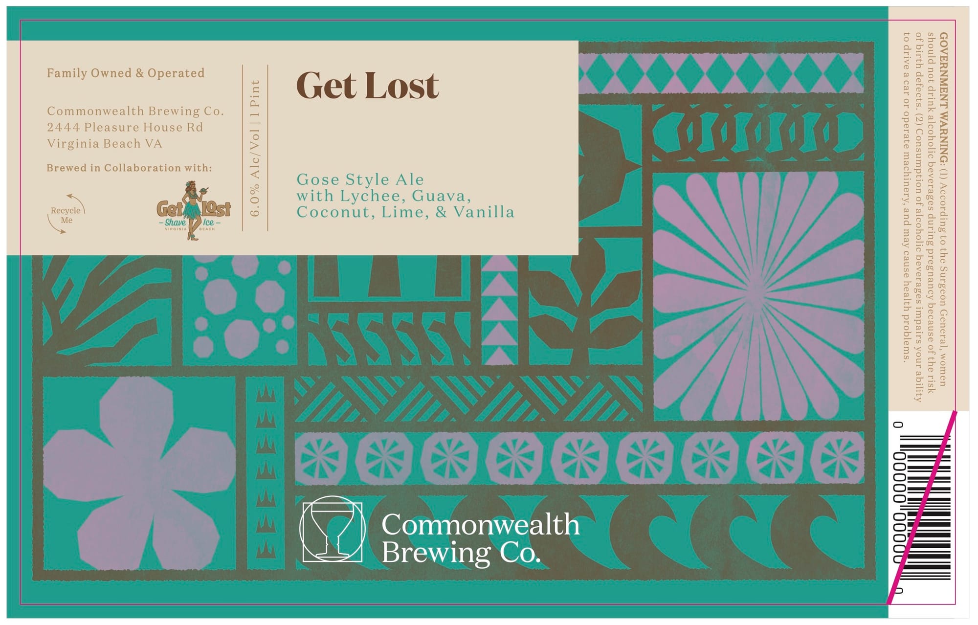Get Lost by Commonwealth Brewing Co. - beer label
