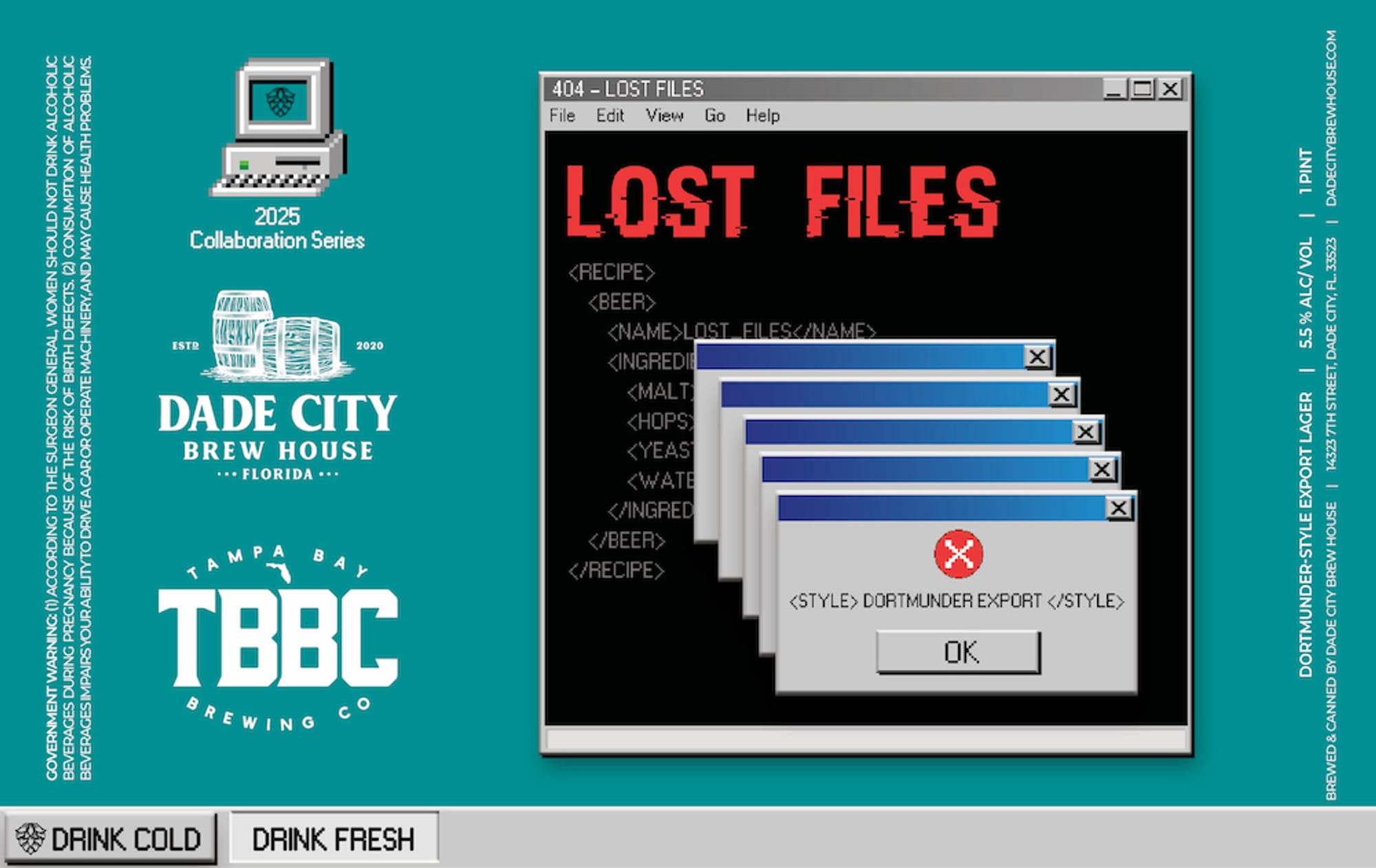 Lost Files by Dade City Brew House - beer label