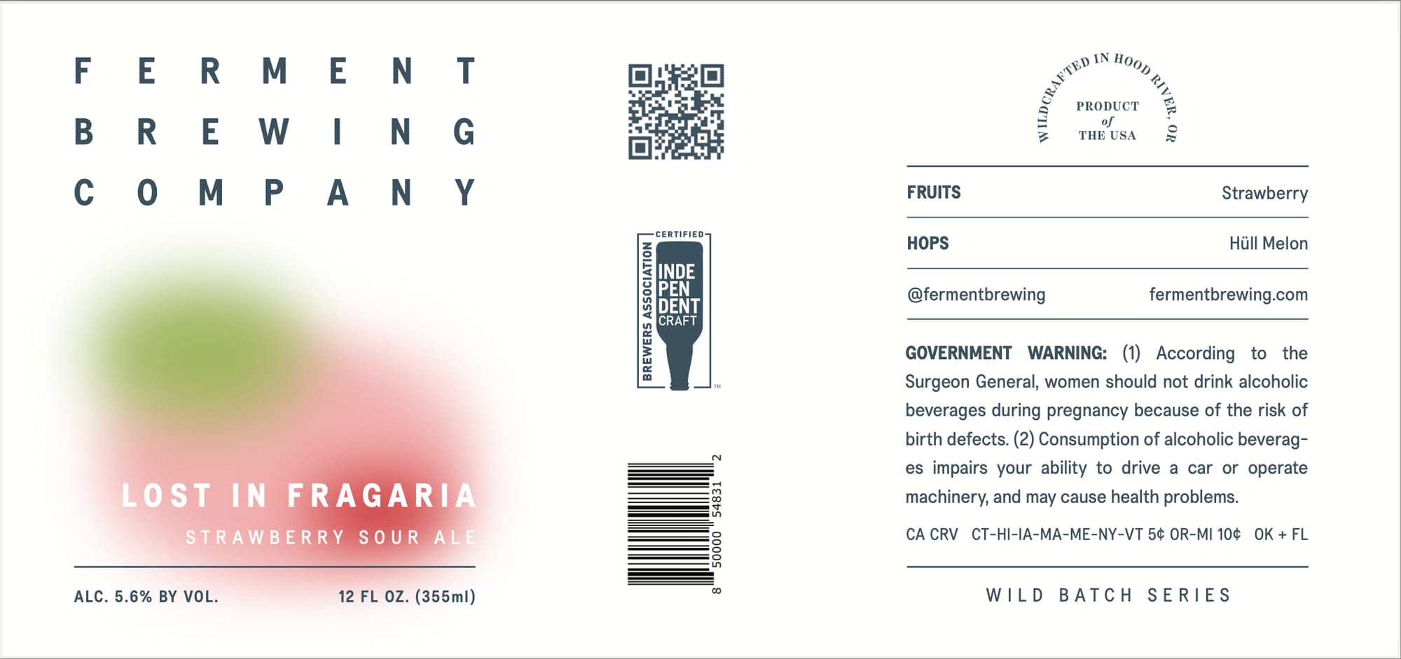 Lost in Fragaria by Ferment Brewing Company - beer label