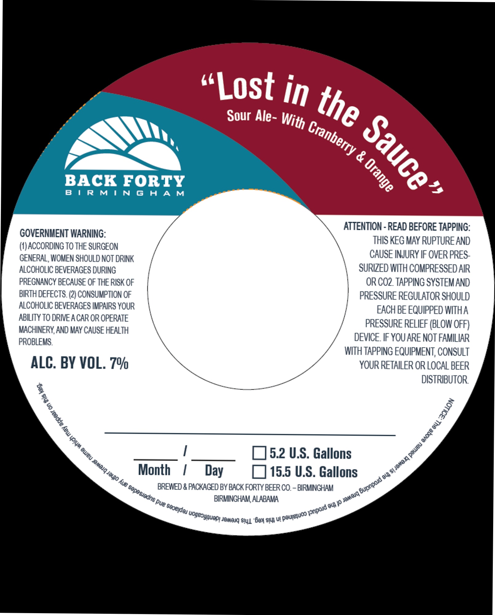 Lost in the Sauce by Back Forty Brewing - beer label