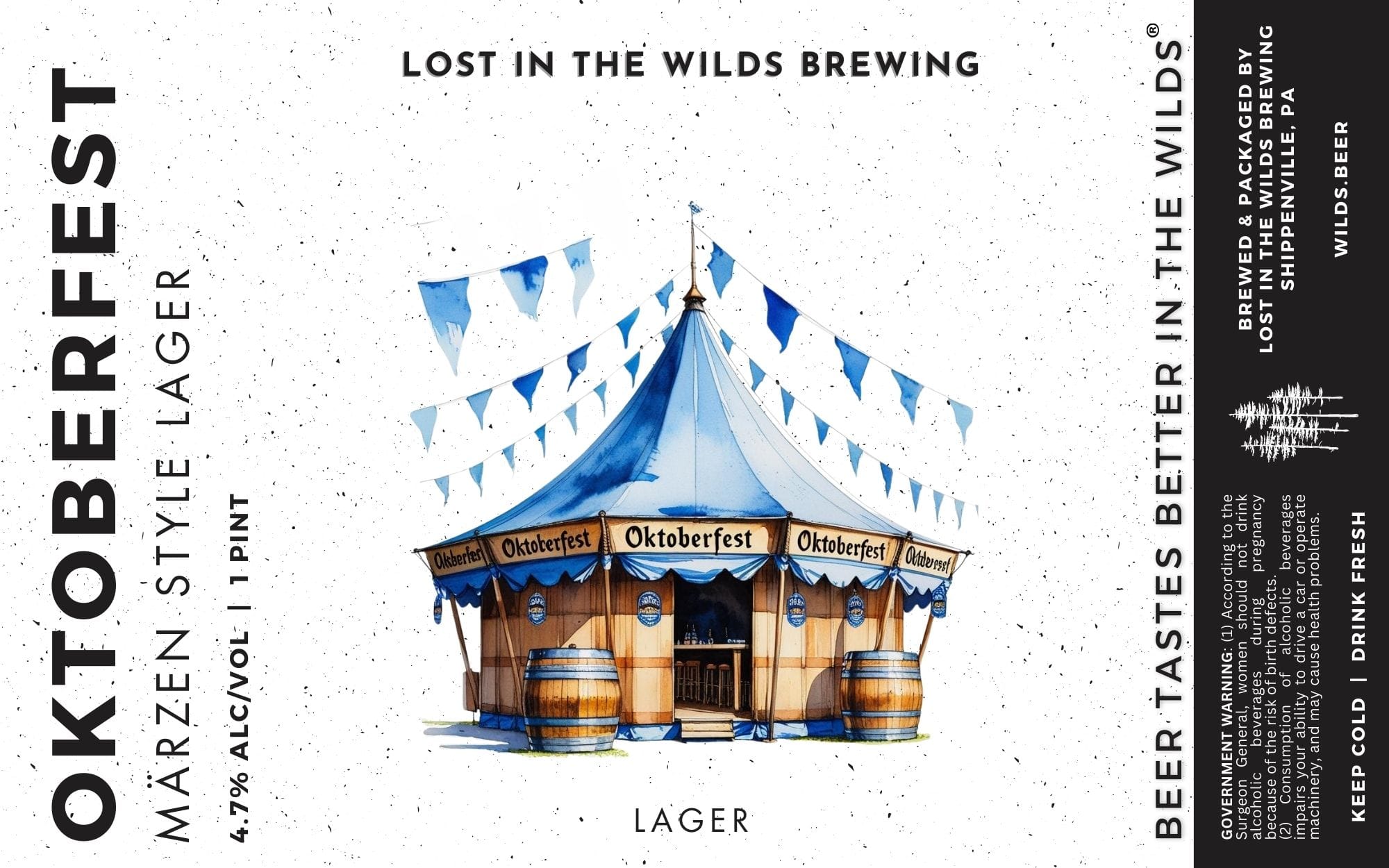 Oktoberfest Lager by Lost in the Wilds Brewing - beer label