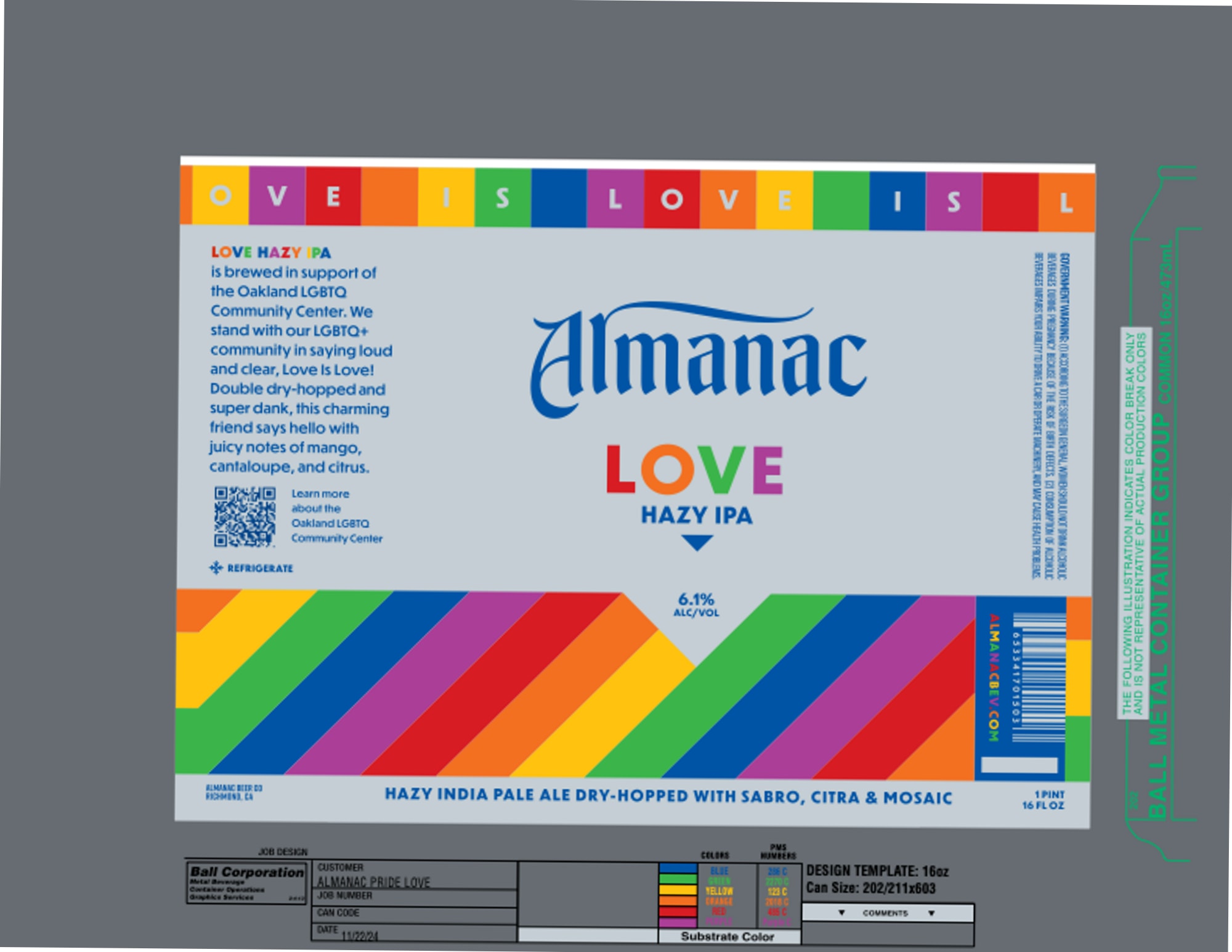 Love by Almanac Beer Co. - beer label