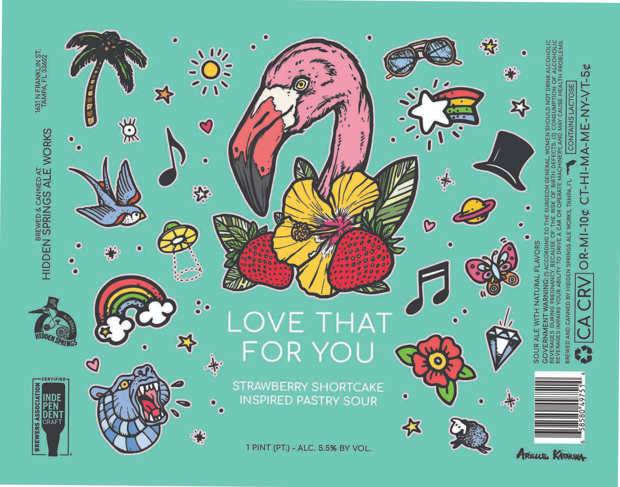 Love That For You by Hidden Springs Ale Works - beer label