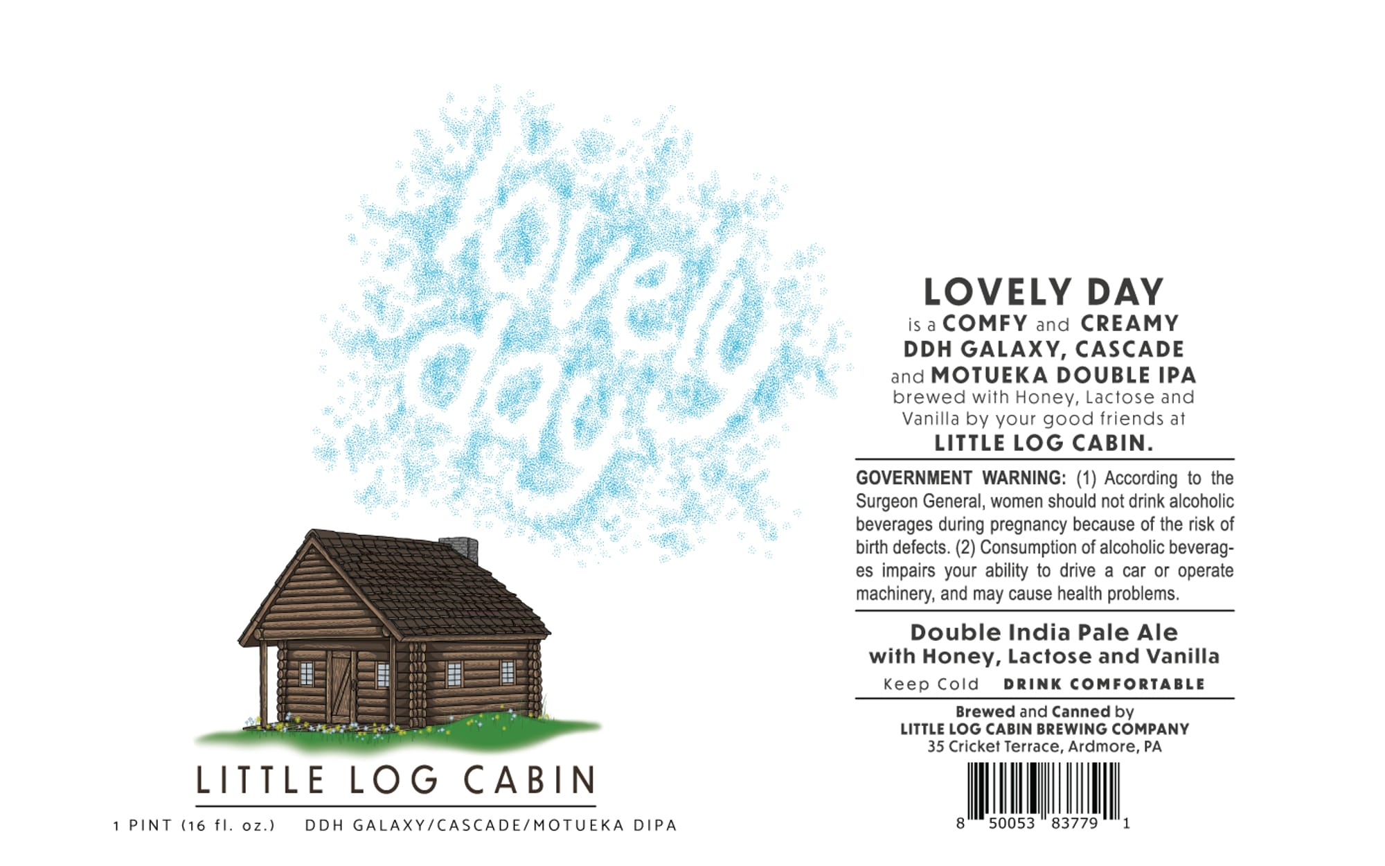 Lovely Day by Little Log Cabin - beer label
