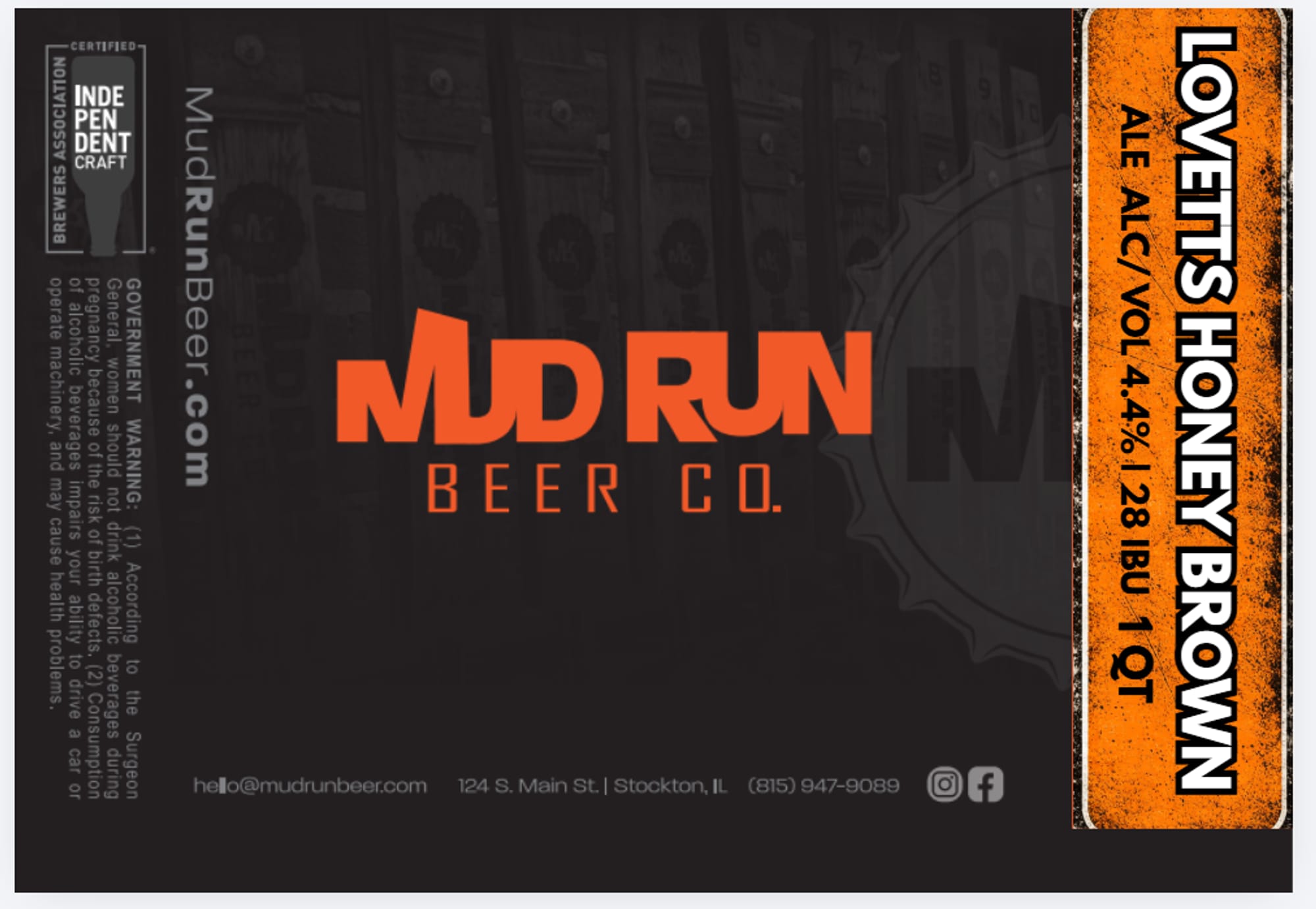 LOVETTS HONEY BROWN by MUD RUN BEER CO. - beer label