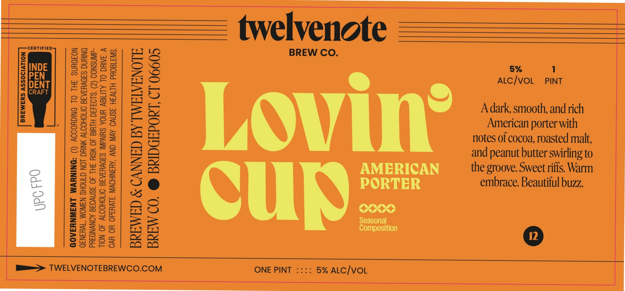 Lovin’ Cup by TwelveNote Brew Co. - beer label